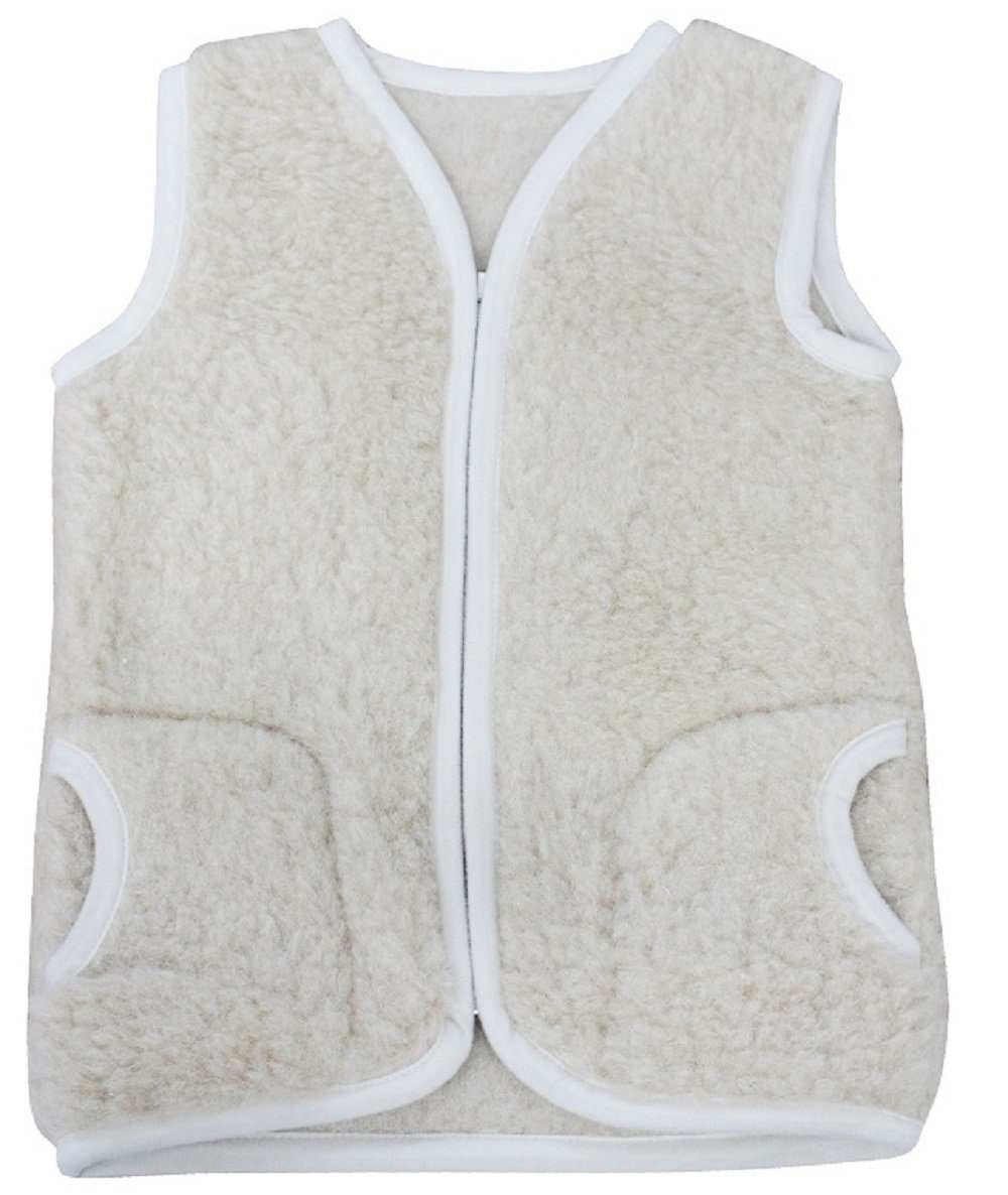 Welt der Träume Kurzweste Warme Babyweste Kinderweste Weste 100% Wolle Gr. 2-3 Jahre