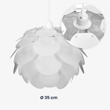 kwmobile Lampenschirm DIY Puzzle Lampe Blüten Design, Set mit Deckenbefestigung