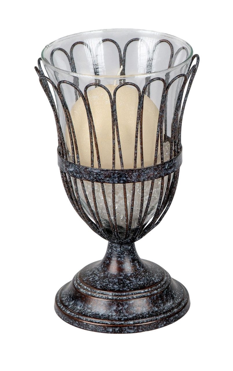formano Windlicht Kerzenvase aus Metall und Glas