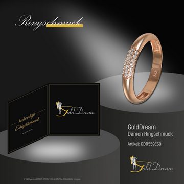 GoldDream Goldring GoldDream Gold Ring 3-reihig Zirkonia (Fingerring), Damen Ring 3-reihig Zirkonia, 60 (19,1), 333 Rosegold - 8 Karat, rose