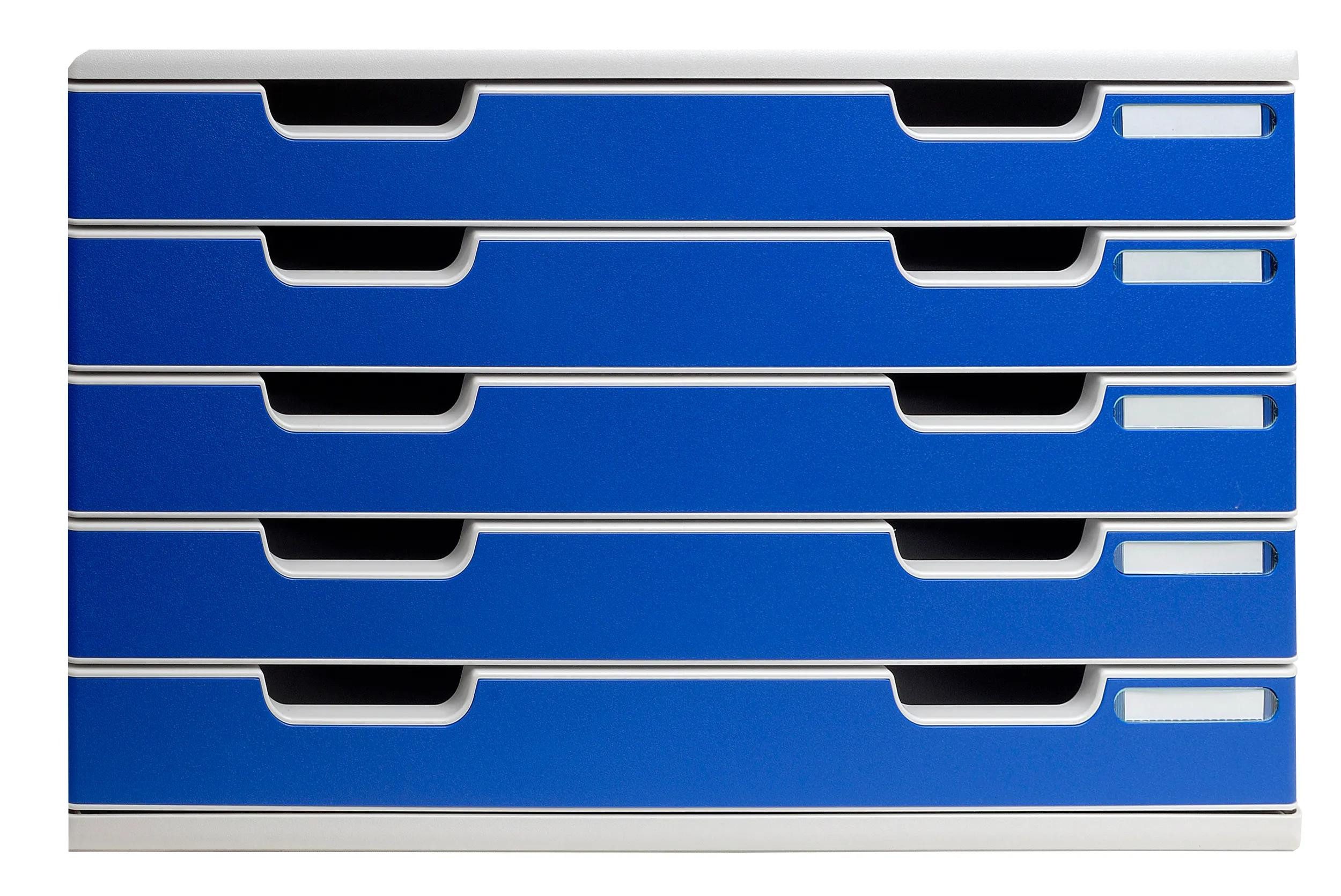 EXACOMPTA Schubladenbox Schubladenbox MODULO A3, 5 geschlossene Laden - Blau - 322003D, Boxen modulierbar