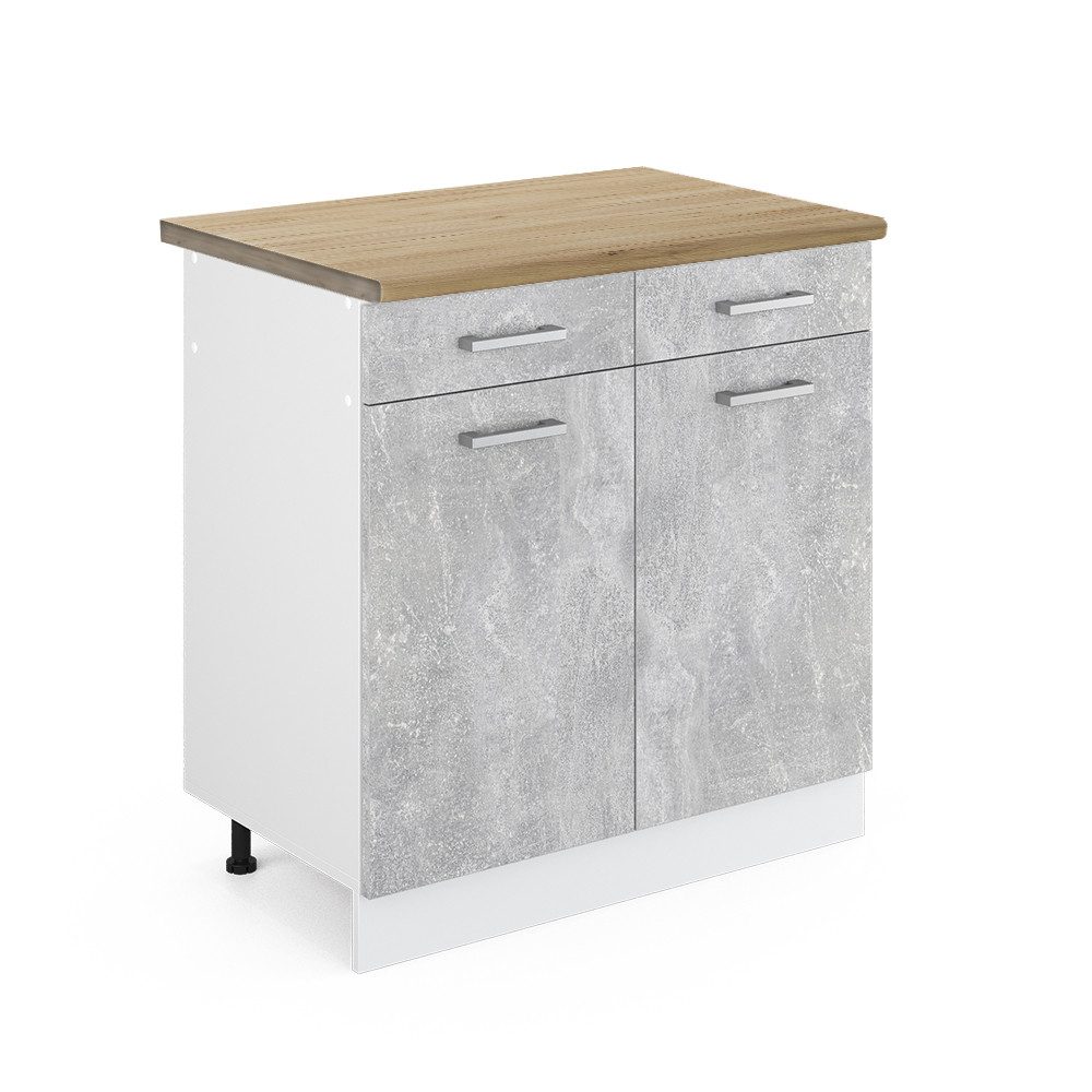 Vicco Unterschrank R-Line, Beton/Weiß, 80 cm günstig online kaufen