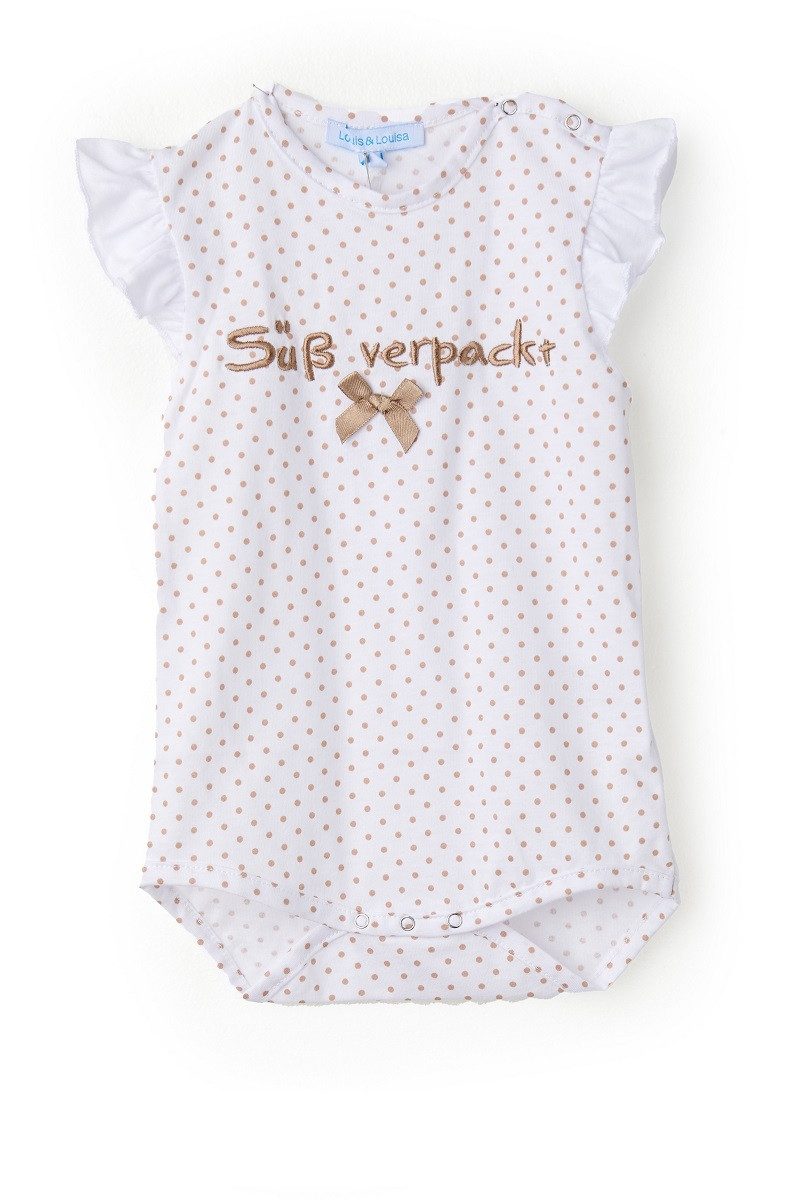 Louis & Louisa Trachtenkleid Baby Body - SÜß VERPACKT/RÜSCHE - weiß/caramel