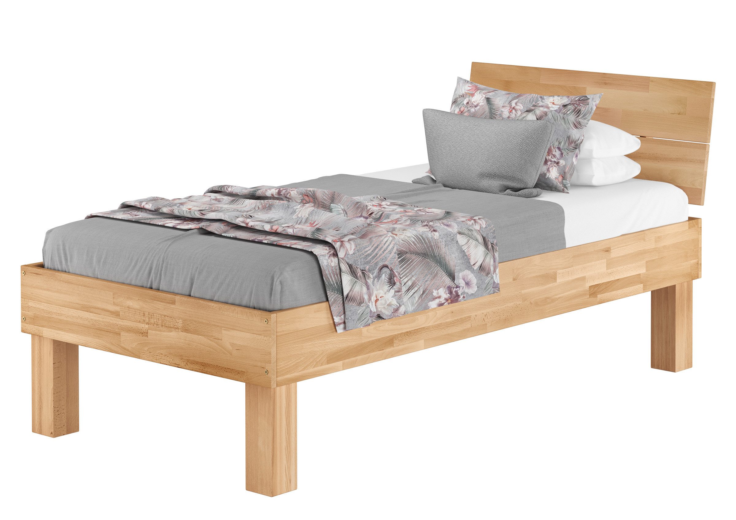 ERST-HOLZ Bettgestell Hohes Seniorenbett 100 x 200 cm Extra Stabil Buche Ma günstig online kaufen