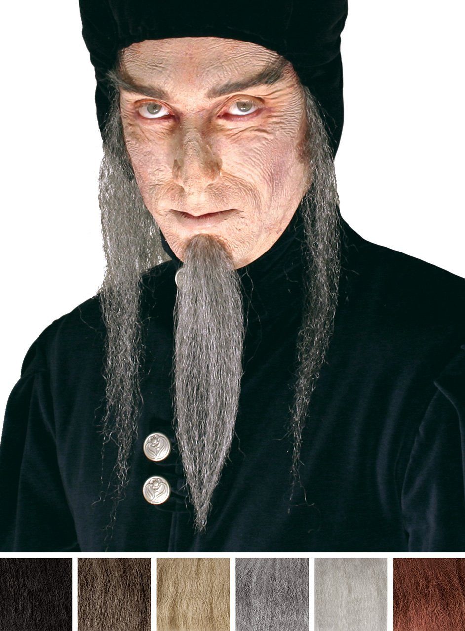 Maskworld Zauberer-Kostüm Kinnbart Galileo - 6 Farben, Professioneller Kinnbart aus Kunsthaar mit Echthaaranteil in Theaterqu