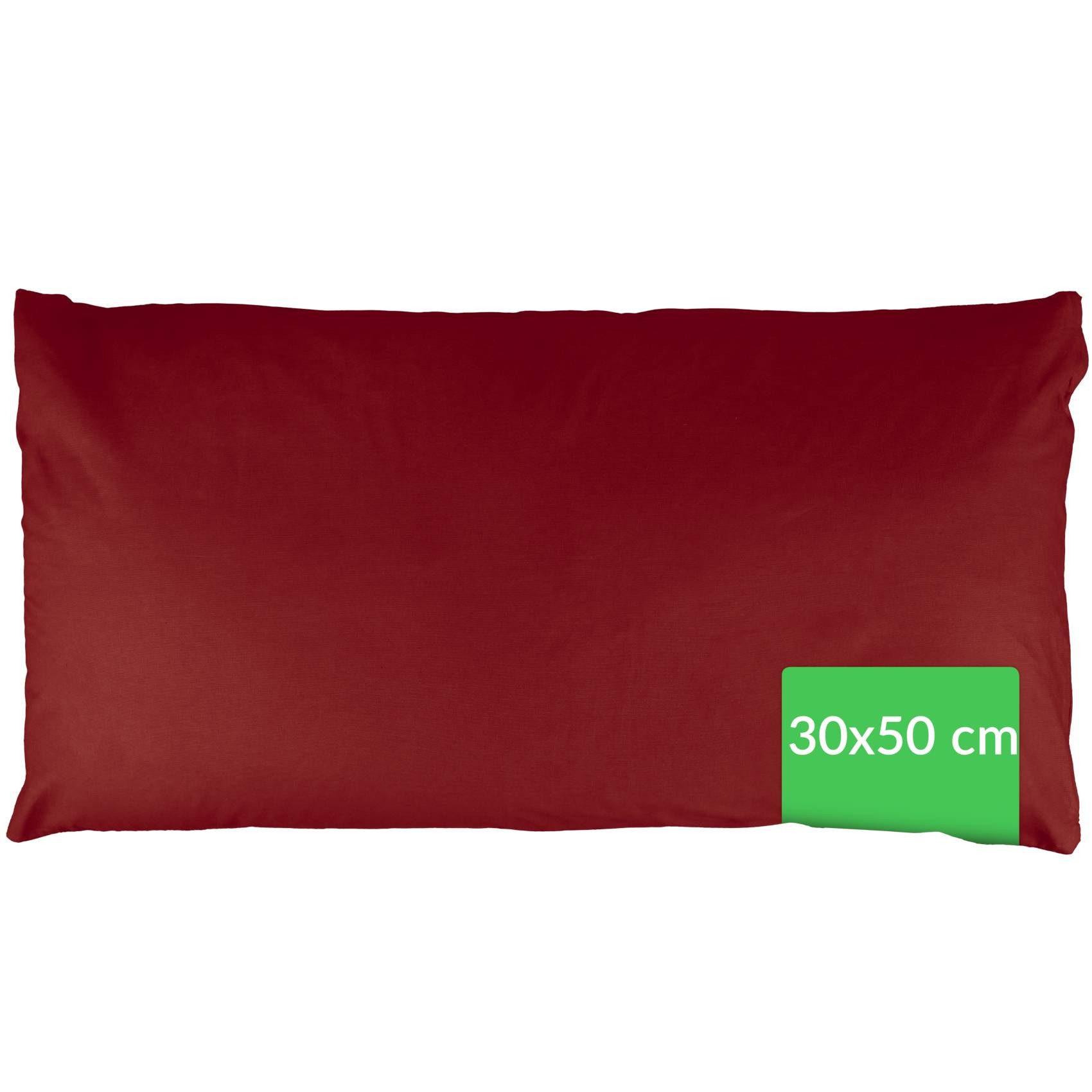 Kisska Kissenbezug LUNA Kissenüberzug Sofakissenbezug Kopfkissenbezug, (1 Stück), Atmungsaktiv, aus Baumwolle 50x30 Bordeaux
