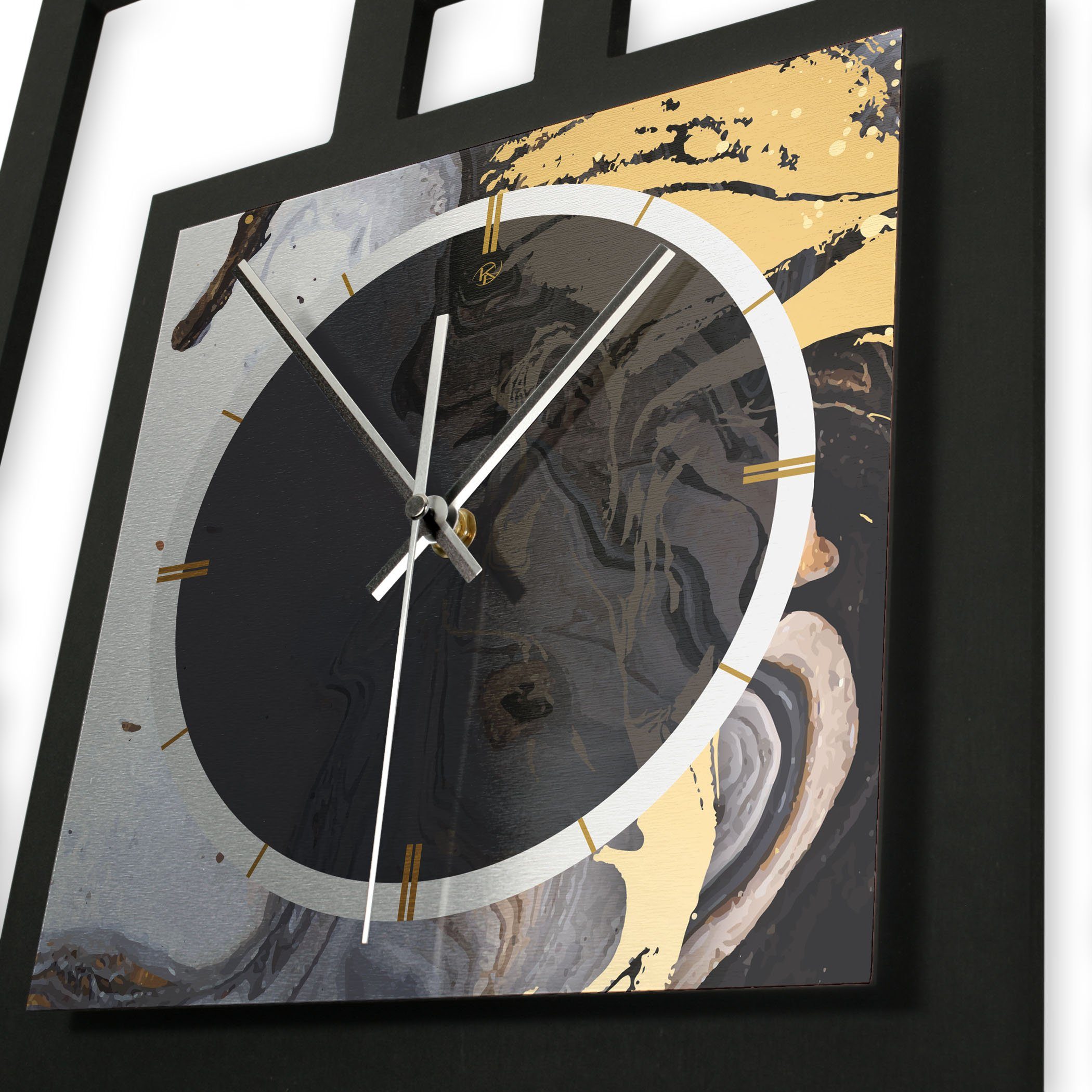 Kreative Feder Wanduhr Ticken; Quarzuhrwerk; Design-Wanduhr Metallic-Look (ohne modern) Elegance“ modernem in außergewöhnlich, „Dark Funk- elegant, oder