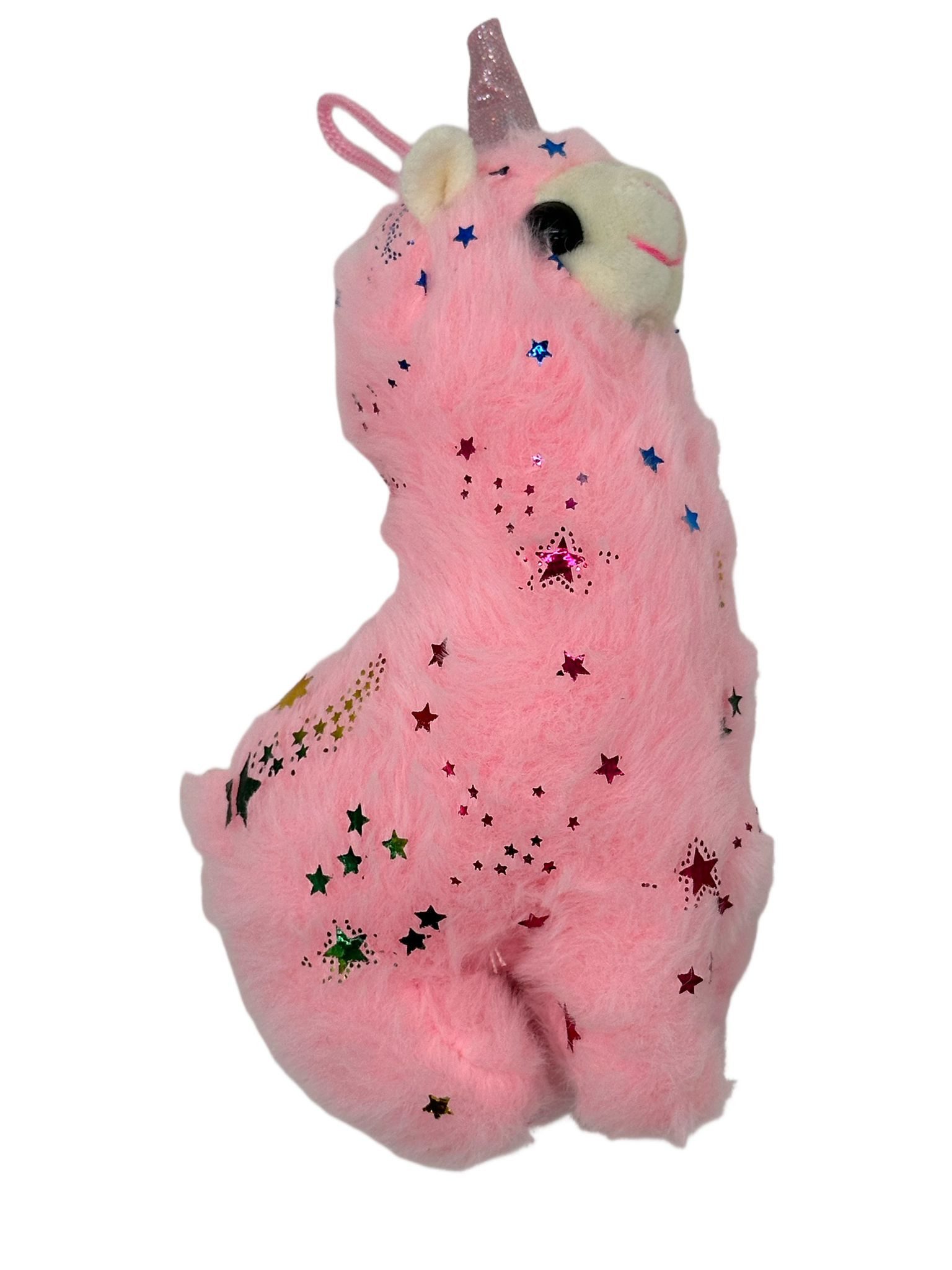 Kuscheltier Alpaka Regenbogen Plüsch-Tier Kuscheltier 19 cm groß Sterne rosa pink