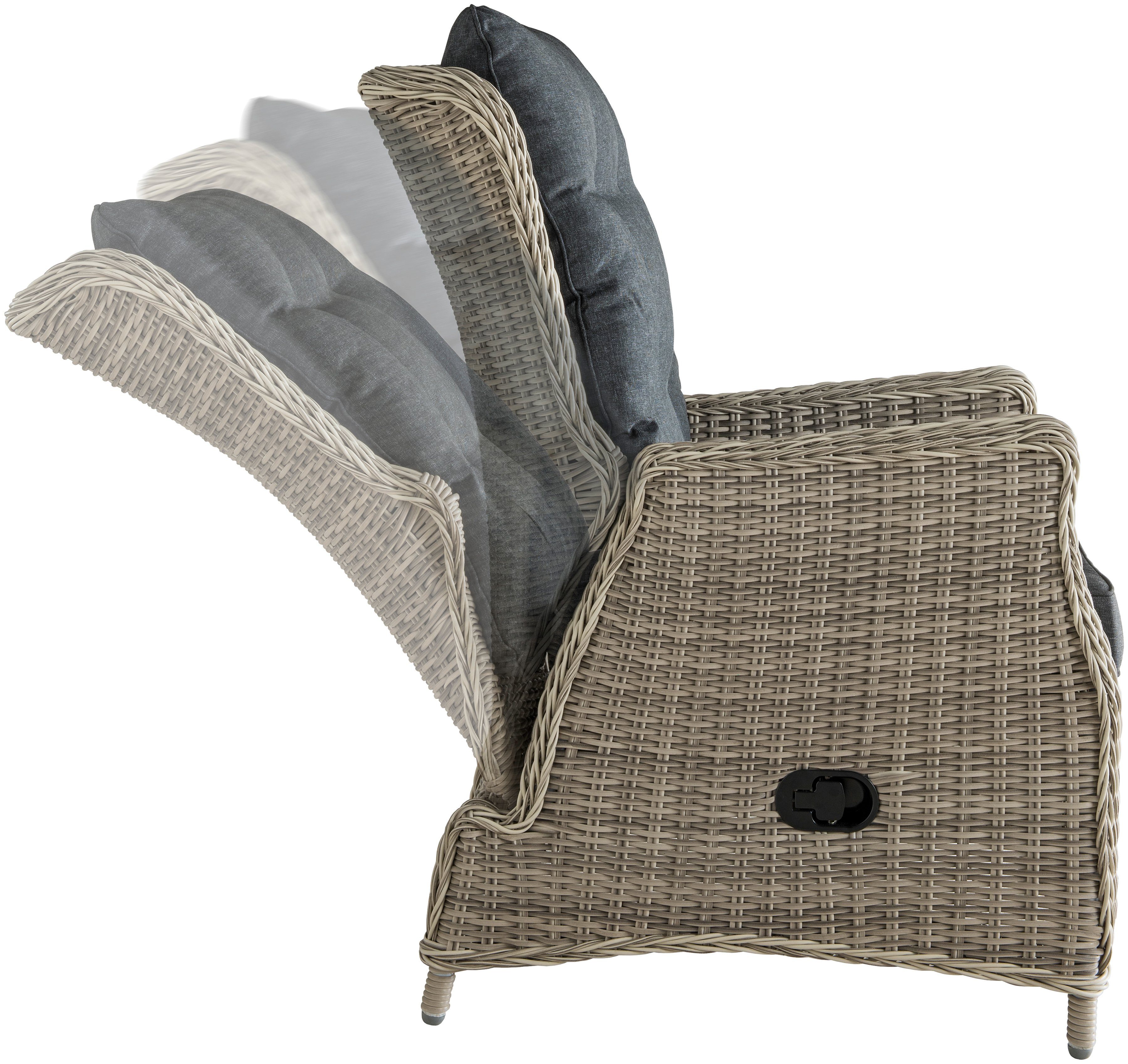 Destiny Gartensessel CASA RELAX (Set, 1-St), Polyrattan, Aluminium, inkl. Auflagen