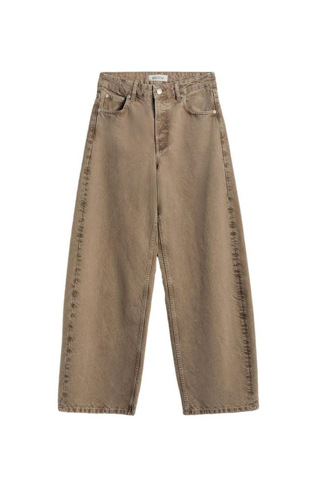 Bhoem Weite Jeans BHOEM Mittelhohe Barrel-Jeans, schwarz (1-tlg)