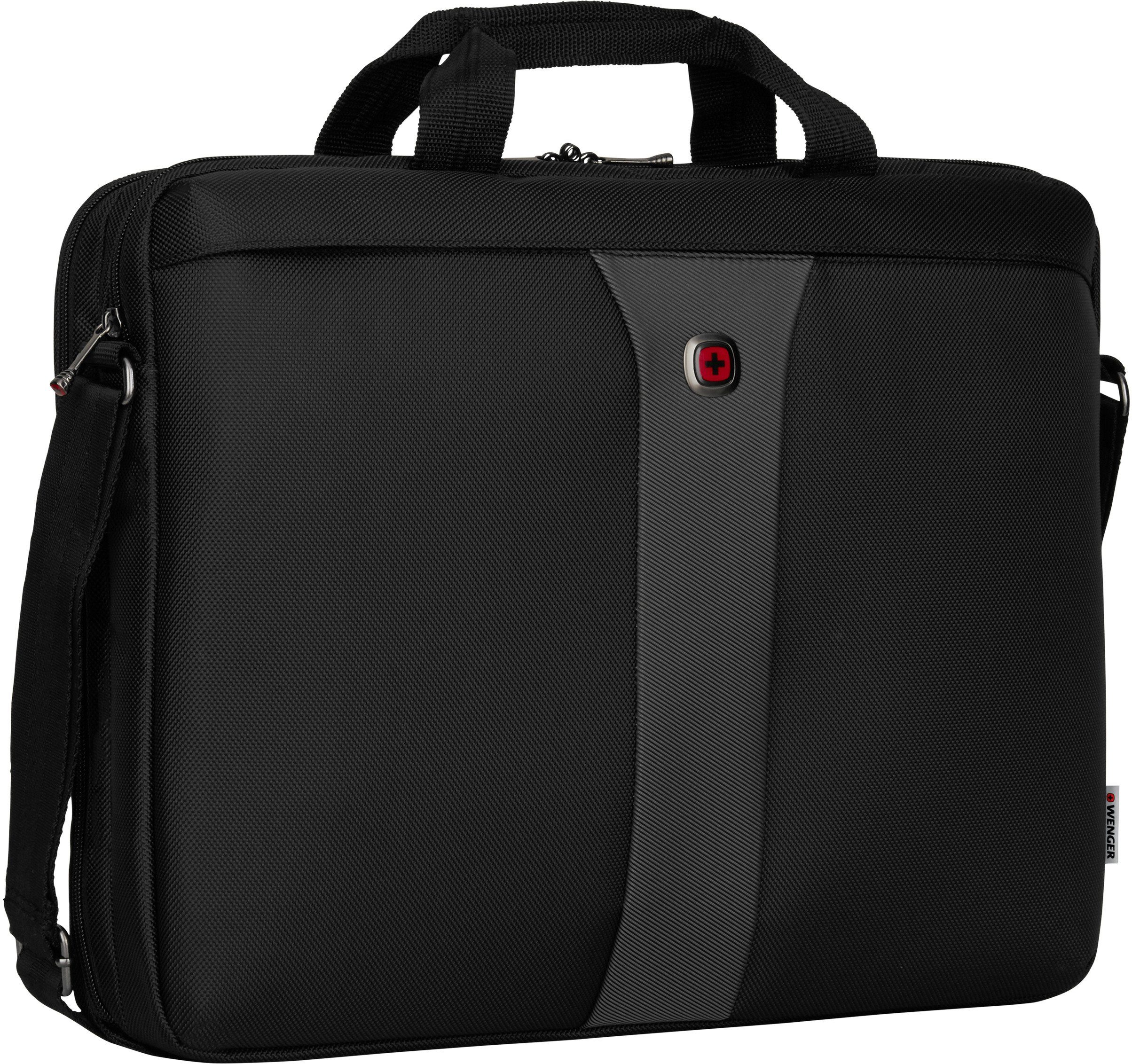 Schutzsystem mit Wenger Legacy, 17-Zoll Laptoptasche und ShockGuard Laptopfach schwarz/grau,