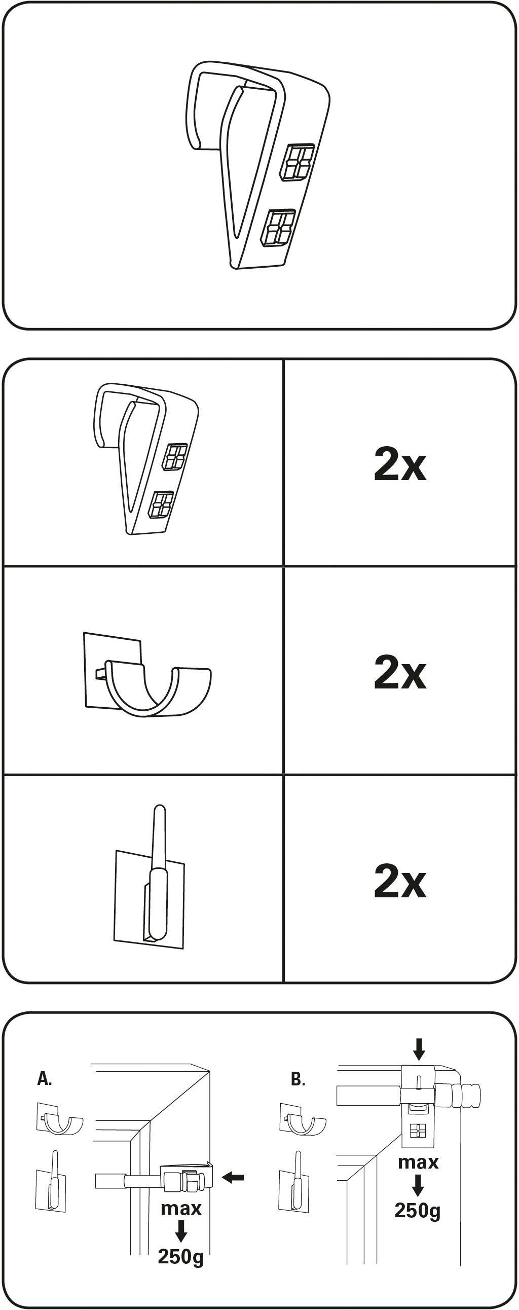 GARDINIA Gardinenstangenhalter Klemmträger Easy Click Vitrage, günstig online kaufen