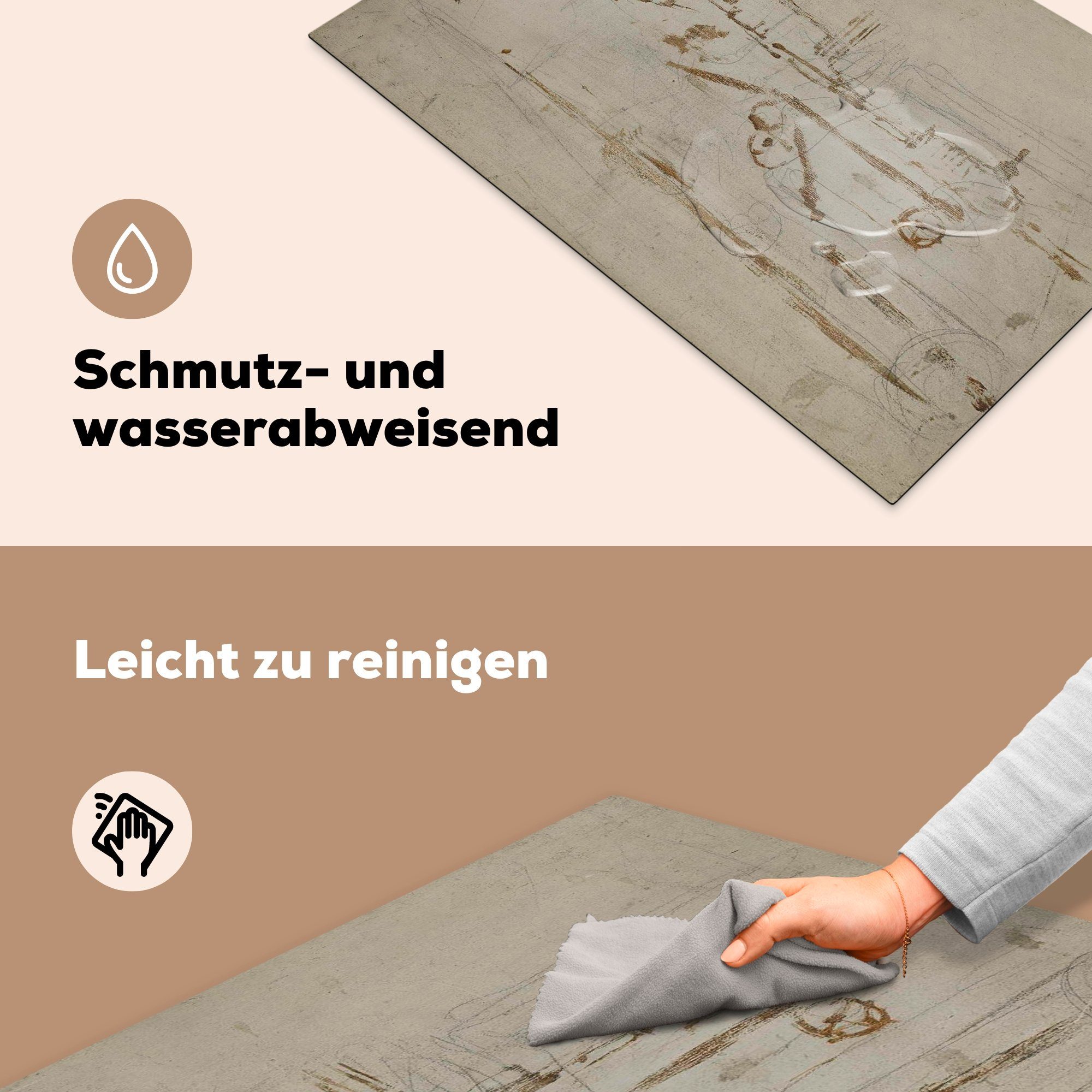 81x52 Gemälde Der Herdblende-/Abdeckplatte Rand Stadt Hendrik Induktionskochfeld tlg), Breitner, MuchoWow - Vinyl, für Ceranfeldabdeckung küche, (1 George von Schutz cm, die einer