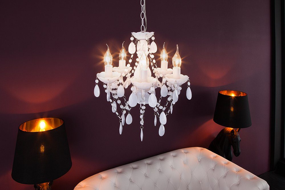 Schlafzimmer · · DIAMONDS · 40cm Wohnzimmer Kronleuchter ohne Barock S weiß, Design Leuchtmittel, riess-ambiente Acryl