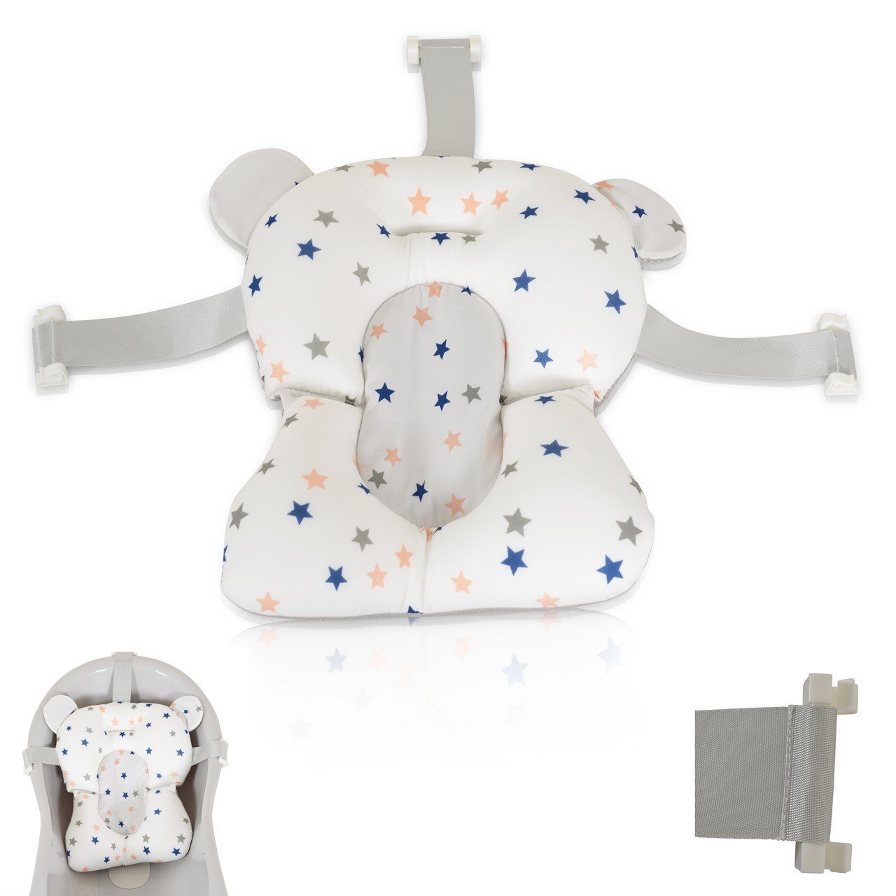 Moni Wanneneinlage Badekissen Sea Stars HA-B48, B: 44 cm, L: 33 cm, 1-tlg., Badeauflage, Kunststoff Clips, ab Geburt