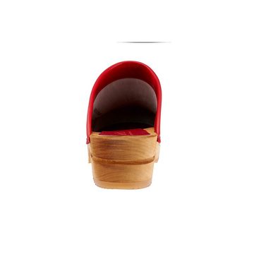 Sanita Wood-Lotte Open Clog Red Sandale