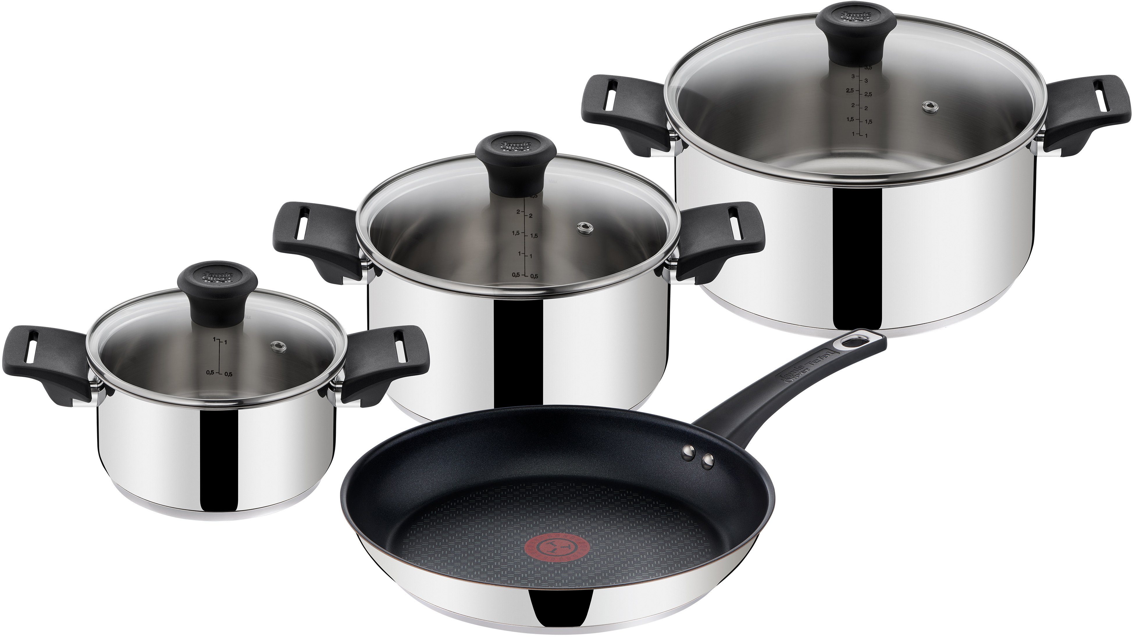 Herdarten,Induktion 7-tlg), (Set, Oliver, Jamie Tefal alle Edelstahl Edelstahl-Set Black Topf-Set, Collection,