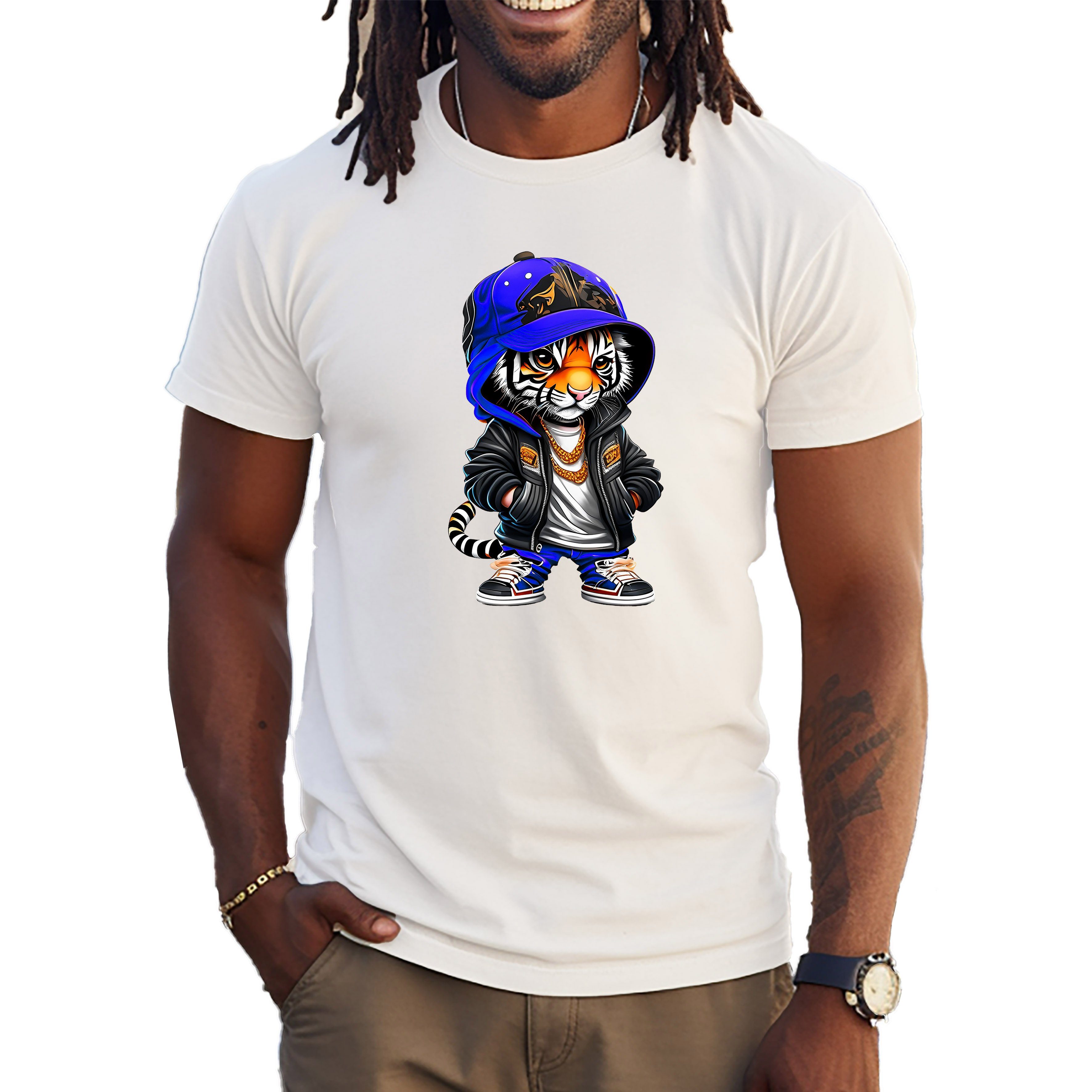 T-Shirt Lion King of the Jungle 100% Baumwolle Sommer Summer Freizeit Löwe