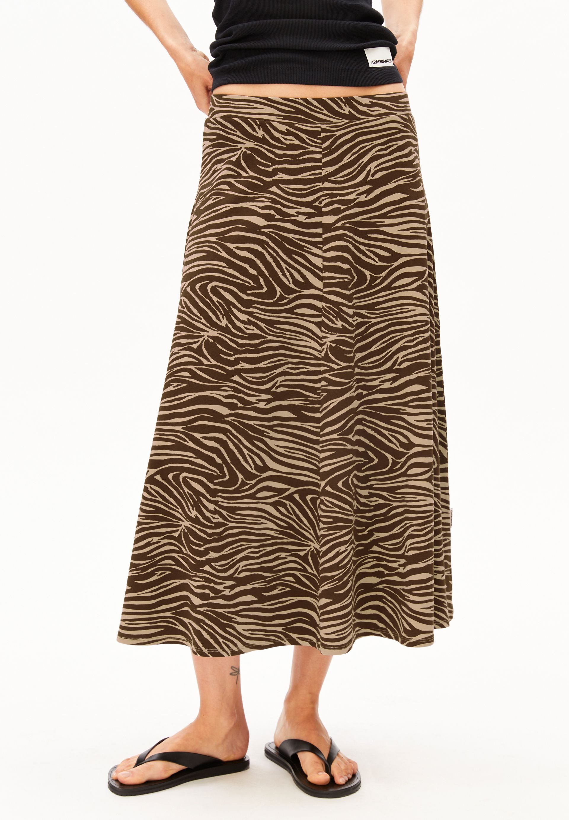 Armedangels Jerseyrock ILENIAA LARAA ZEBRA (Loose Fit) Midi