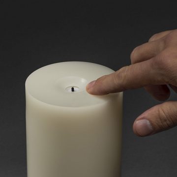 KONSTSMIDE LED-Kerze (1-tlg), Echtwachskerze, handgegossen, mit 3D Flamme, Ausblasfunktion mit Touch