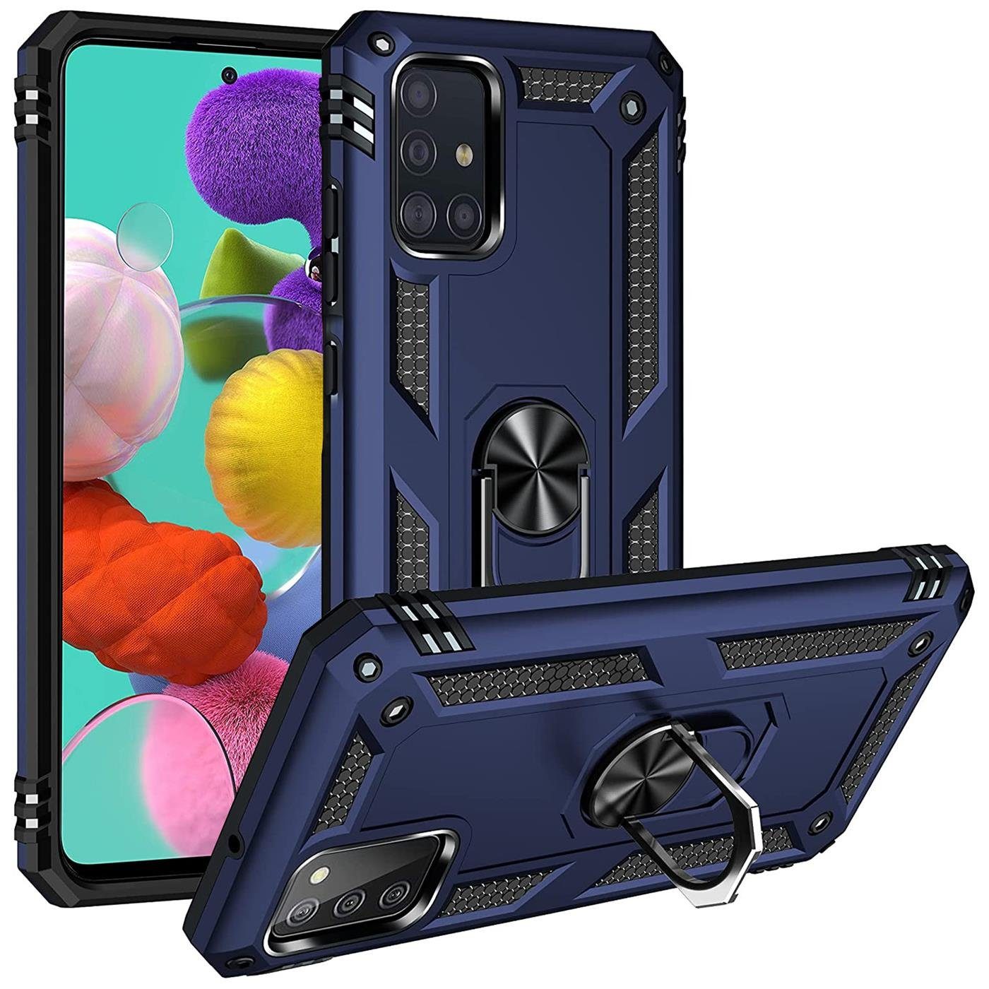 CoolGadget Handyhülle Armor Shield Case für Samsung Galaxy A51 6,5 Zoll, Outdoor Cover mit Magnet Ringhalterung Handy Hülle für Samsung A51