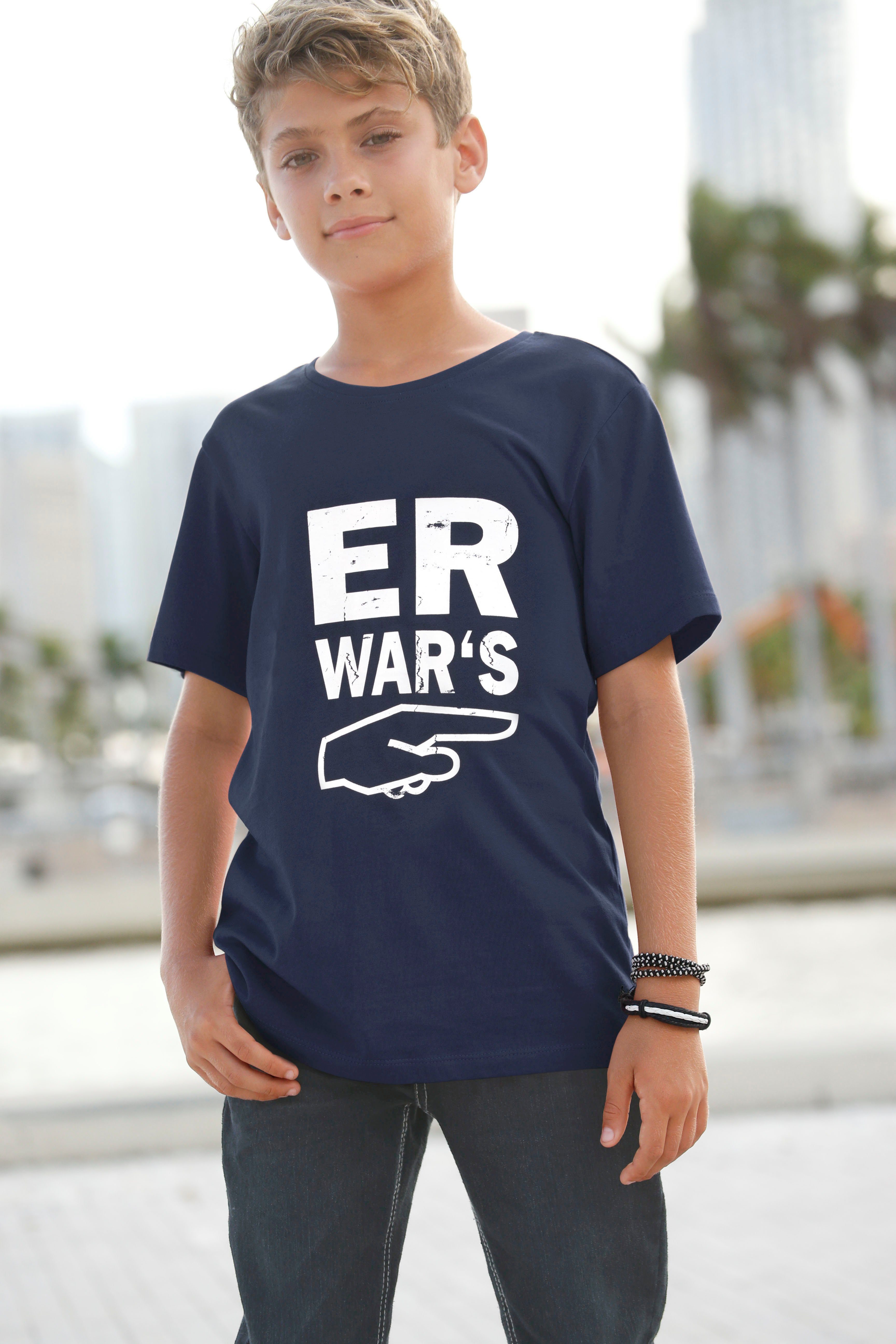 KIDSWORLD T-Shirt ER WAR`S, Spruch, T-Shirt von Arizona für Jungen