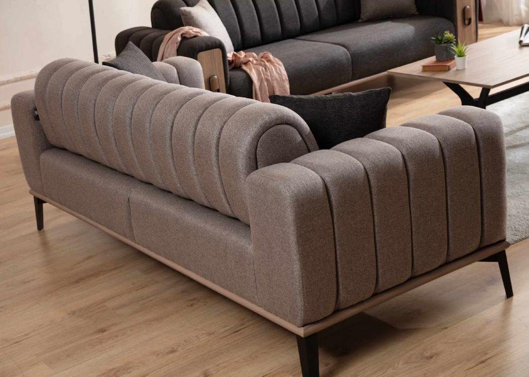 JVmoebel Wohnzimmer-Set Moderne Couchgarnitur Dreisitzer in Europa 1x (3-St., Stoffgarnitur + 3-Sitzer Sessel Sessel), Sofas, Luxus 2x Made