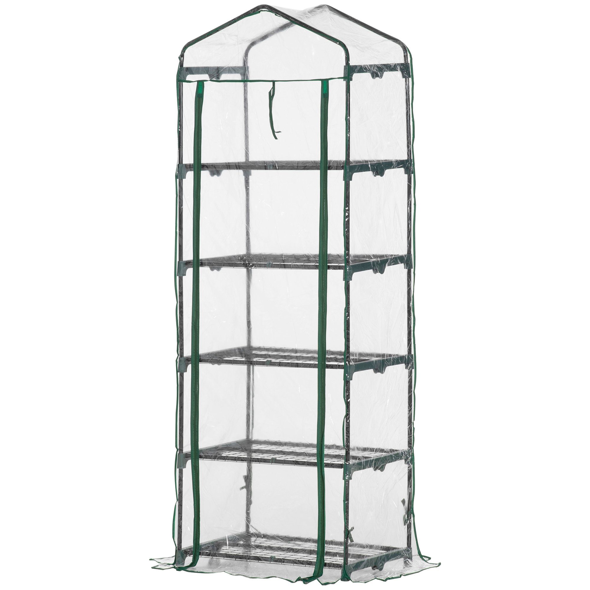 Outsunny Foliengewächshaus Mini-Gewächshaus mit 5 Regale, günstig online kaufen