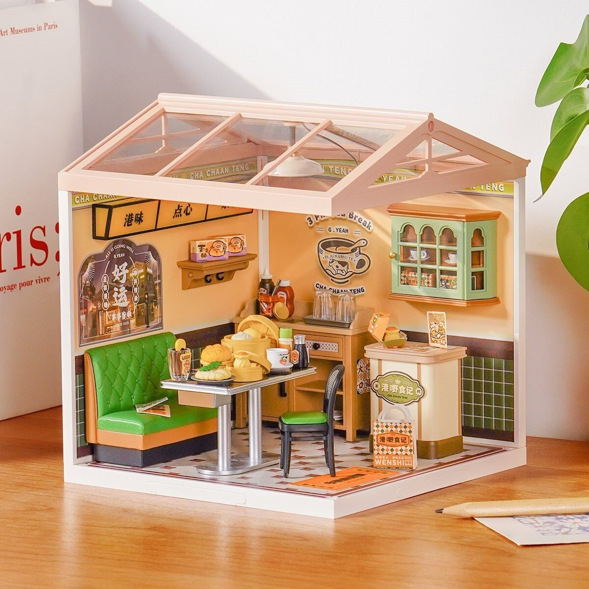 Robotime Puppenhaus ROBOTIME Rolife DIY House: Café in Hongkong mit LED-Beleuchtung