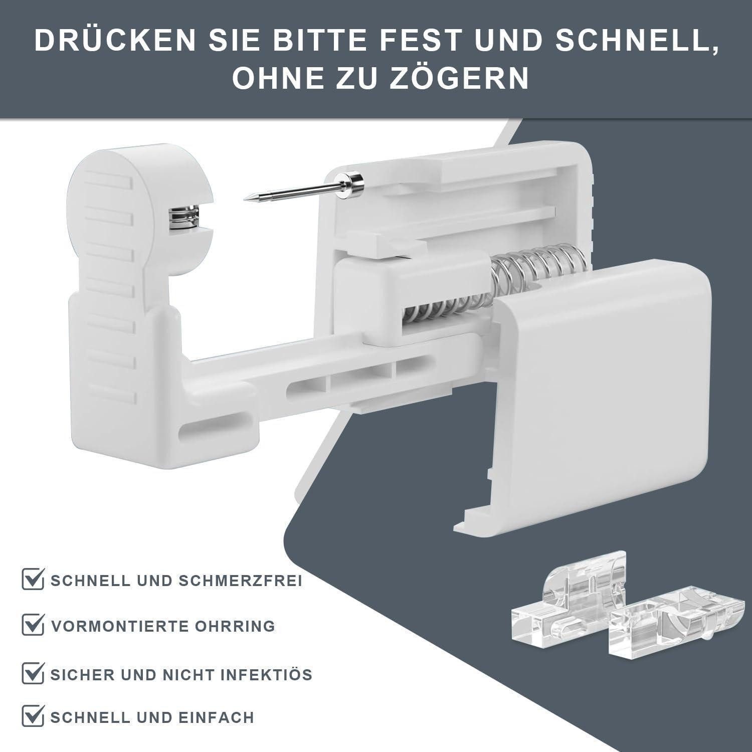 LuxusKollektion Piercing-Set Ohrlochstechpistole Einweg Steril Schmerzfrei Drei Formen Roségold