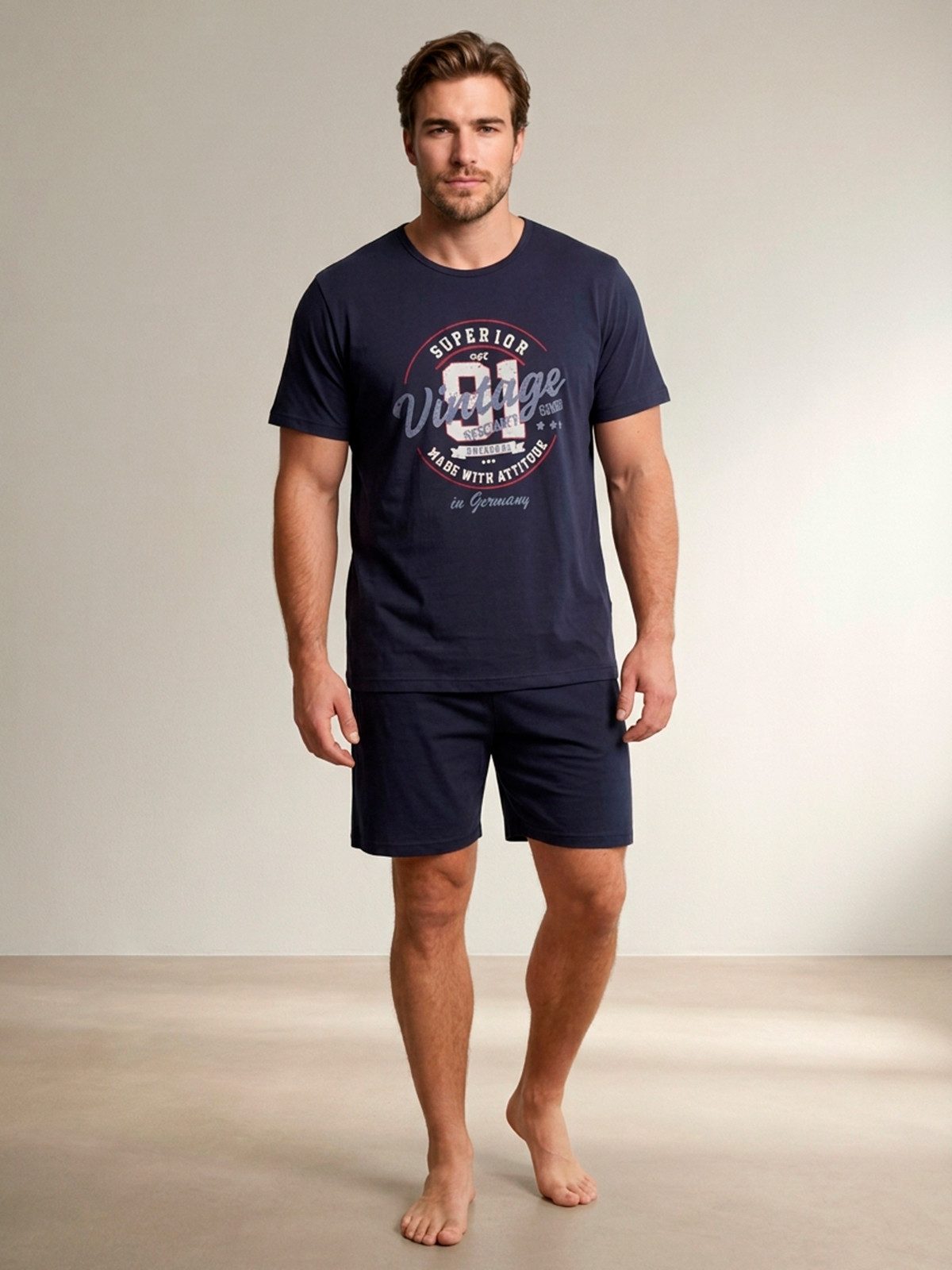 Henry Terre Shorty Pyjama Set Kurz - Paul Vintage