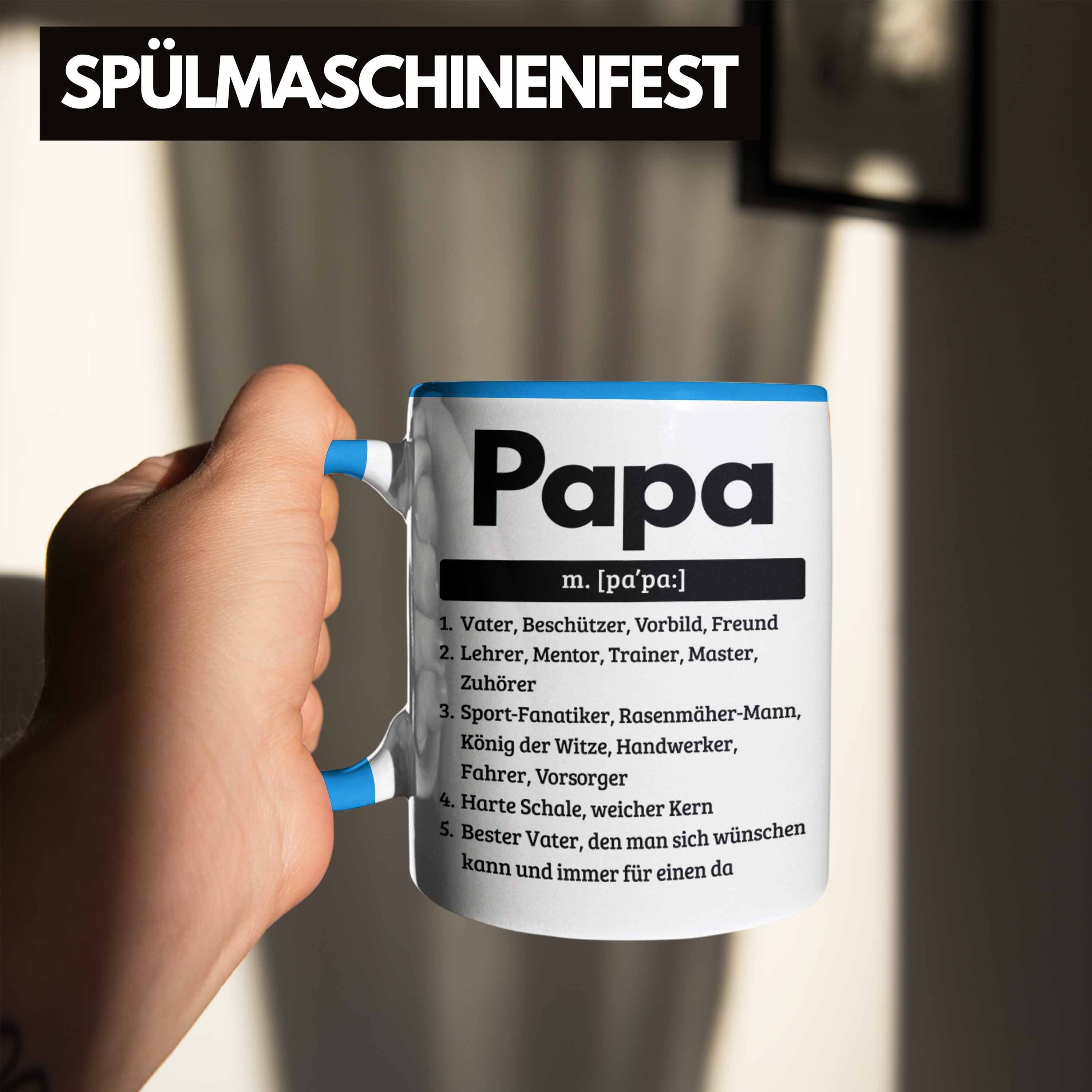 Vatertag Geschenkidee für für Spruch Pa Definition Trendation Tasse Geschenk Tasse Papa Blau