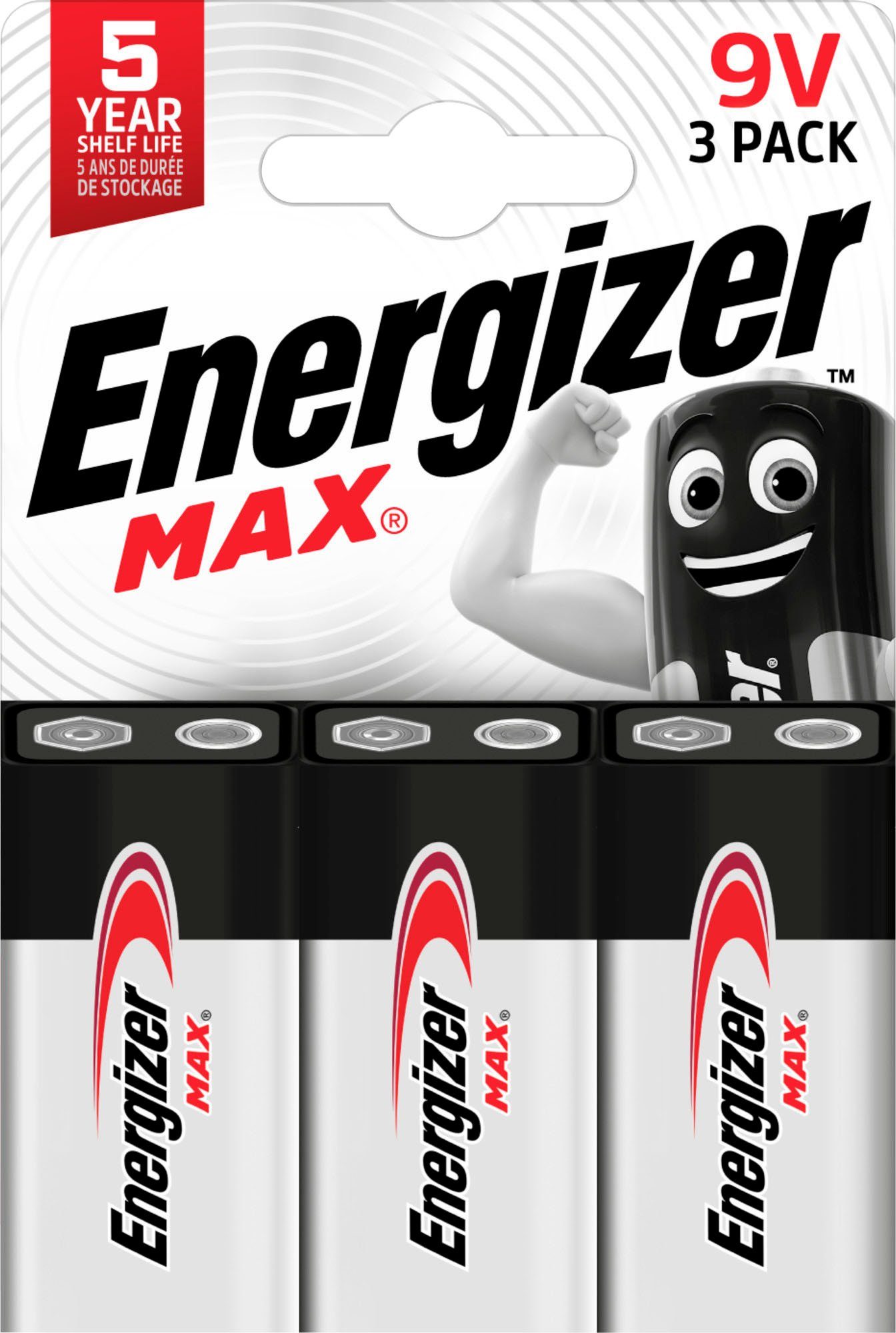 Energizer 3er Pack Max St) 9V Batterie, E-Block (3