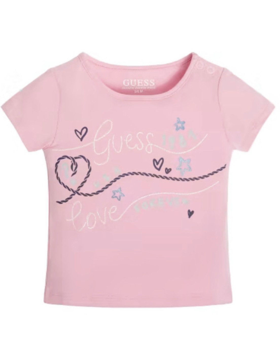 Guess Kids T-Shirt Baby T-Shirt Mädchen rosa Baumwolle Print