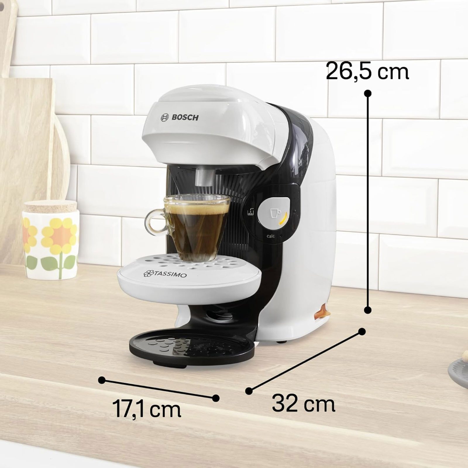 BOSCH Kapselmaschine TAS114E, One-Touch Bedienung