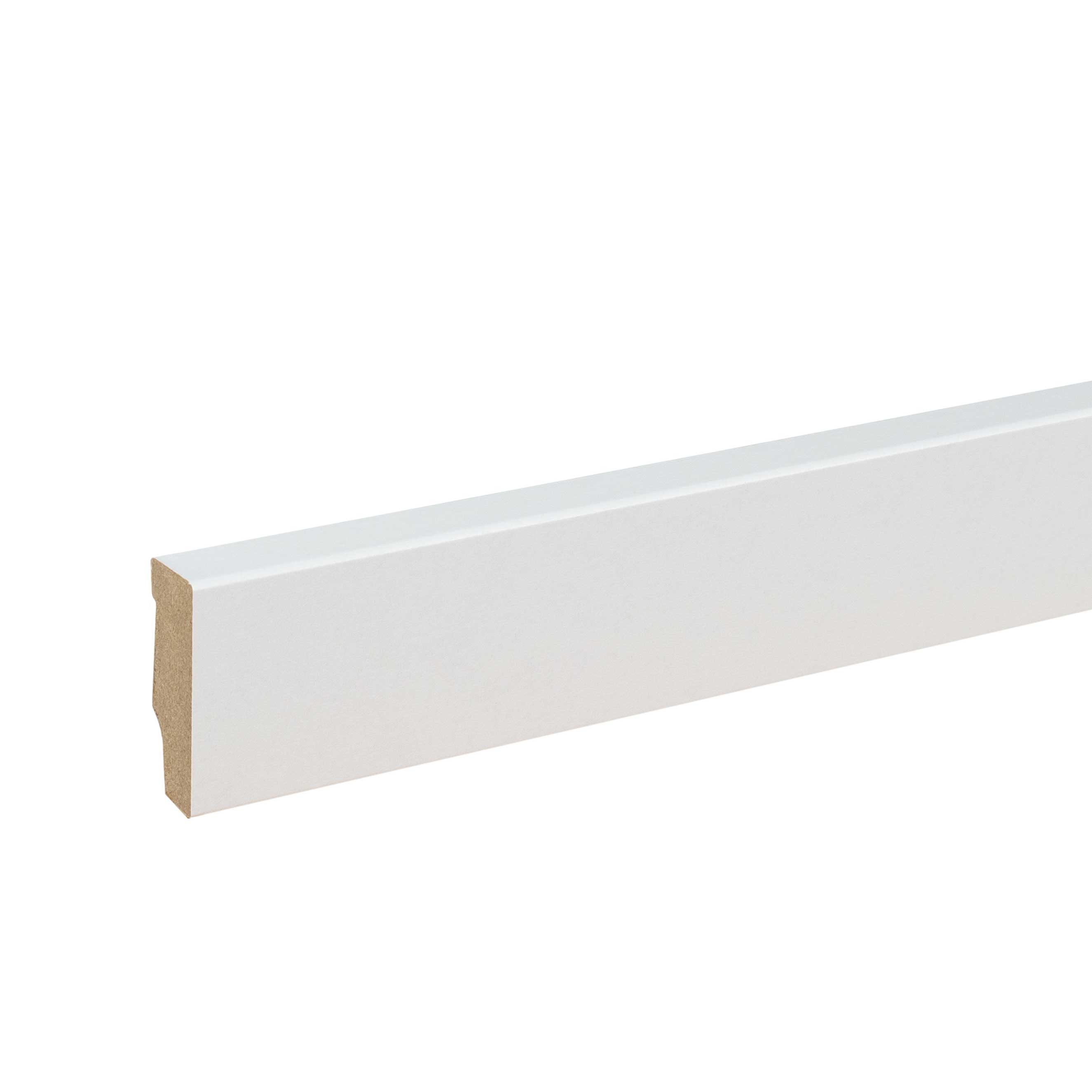 PROVISTON Sockelleiste 13 x 40 x 2400 mm Fußleiste MDF-Kern foliert Weiß by PROVISTON, L: 240 cm, 1-St.