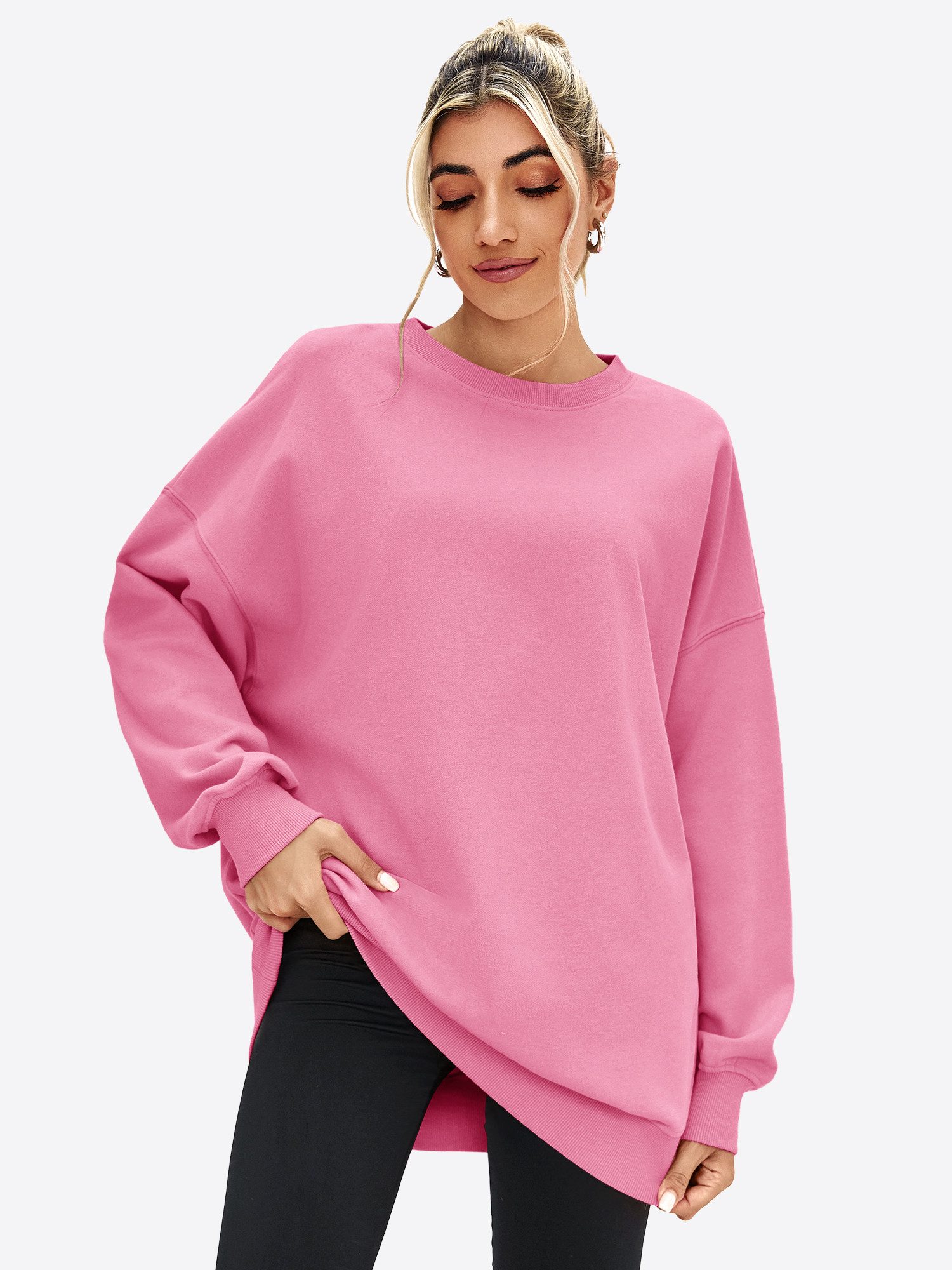 Imily Bela Sweatshirt Damen Oversize Пуловеры mit Rundhalsausschnitt (Packung, 1-tlg., 1per-Pack) Basic