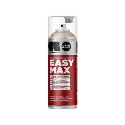 COSMOS LAC Sprühflasche EASYMAX Sprühlack matt mit extrem hoher Deckkraft in vielen versch. Farben - Spraydosen Sprühfarbe DIY Lack Acryllack Spray Paint Farbspray Sprühdose Lackspray, zwei Sprühkappen inkl.