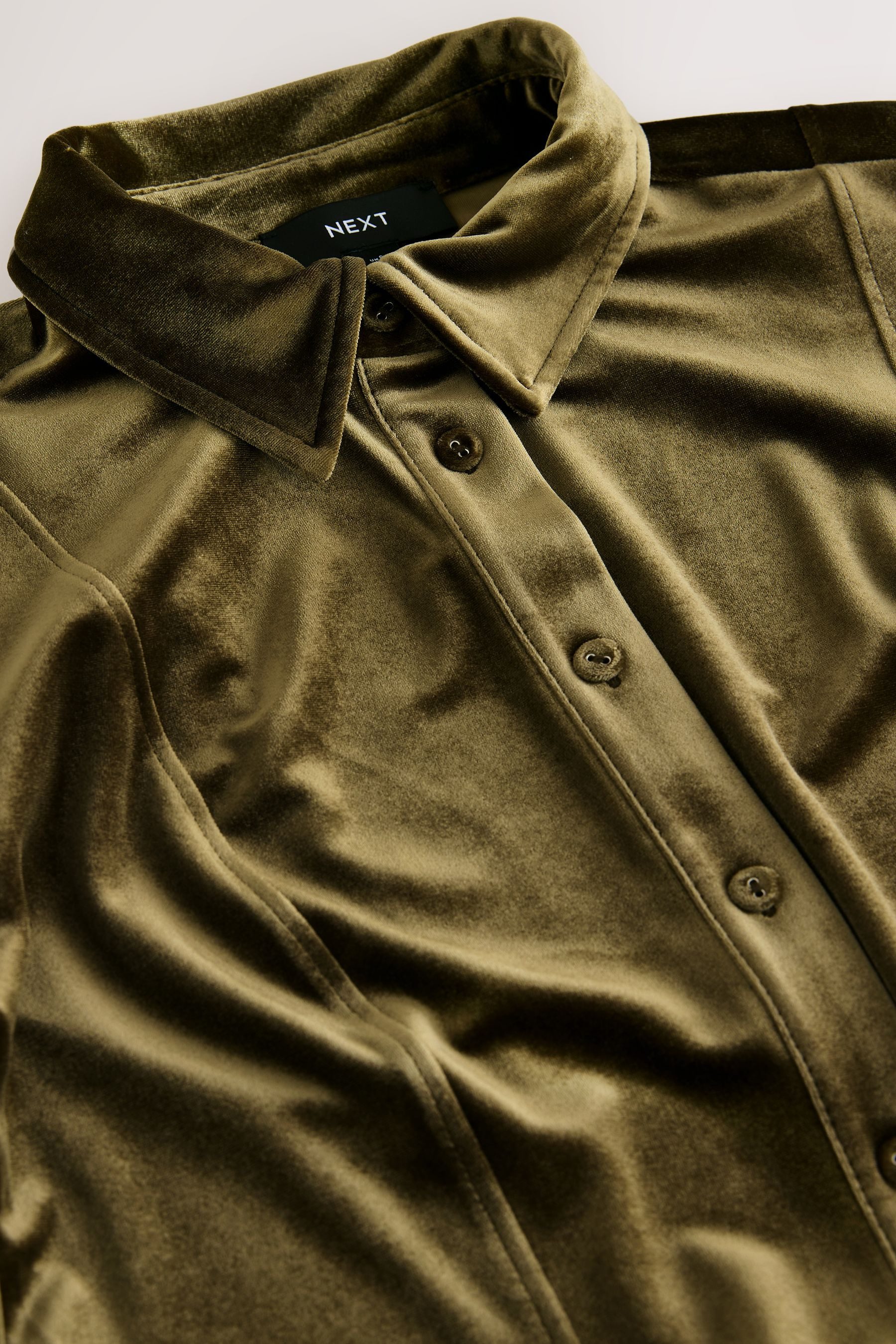 Next Minikleid Langärmeliges Samt-Hemdkleid in Minilänge (1-tlg) günstig online kaufen