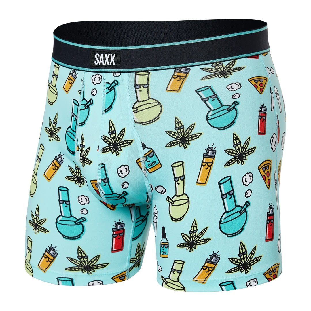 Boxer Brief Daytripper M SAXX Unterhose Aqua Knit Herren Best Saxx Splash - Lange Kurze Buds
