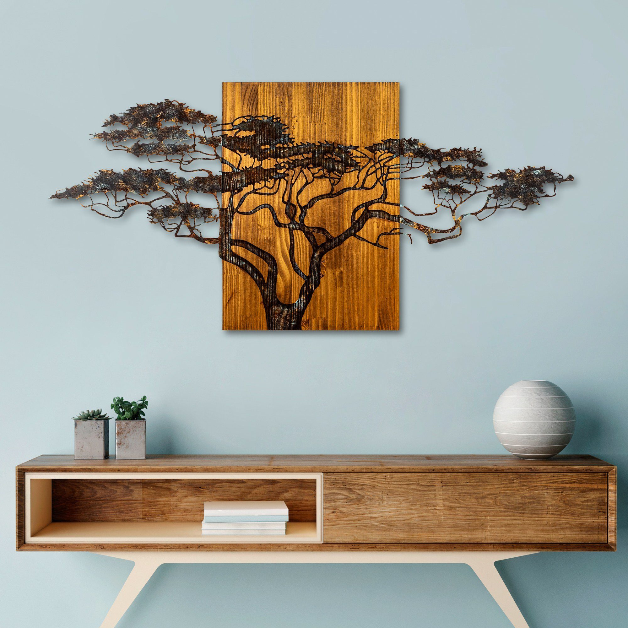 Wanddekoobjekt 100% WOODEN