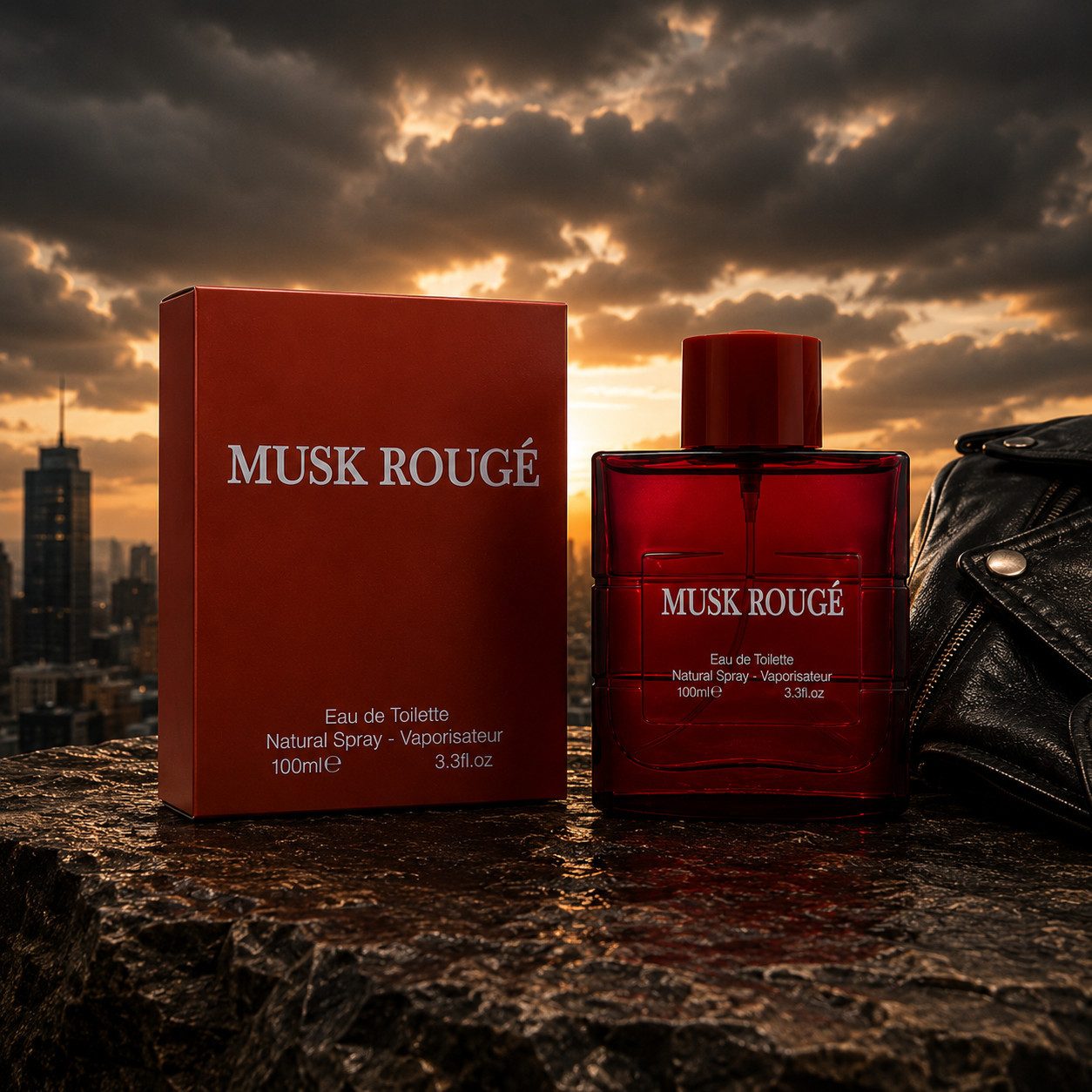 Fine Perfumery London Eau de Toilette Musk Rouge Herrenduft Frisch Maritim Fruchtig 100ml, Hergestellt in UK, Herrendüfte, Frisch