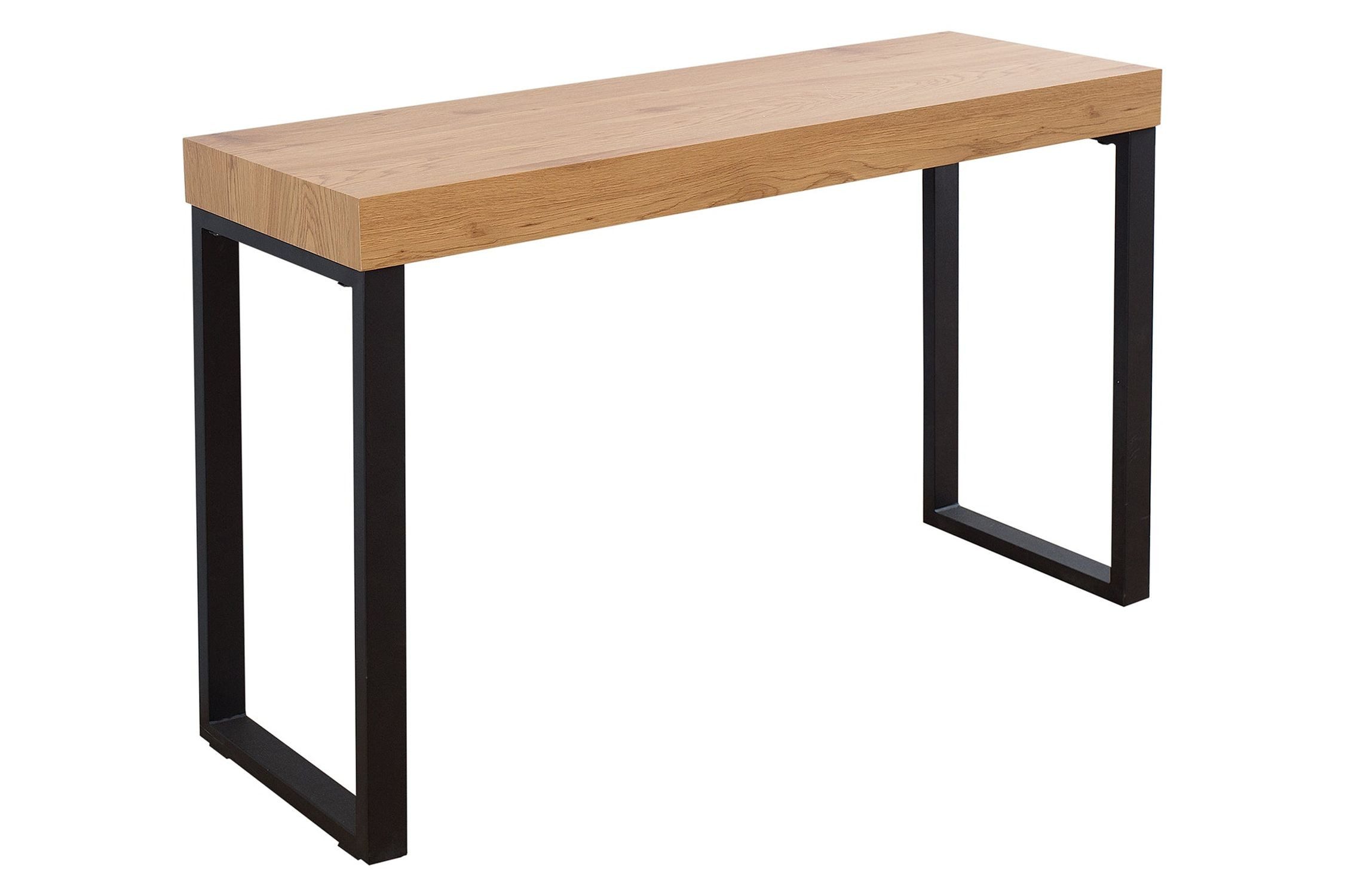 Licht-Erlebnisse Schreibtisch LAGOS, aus MDF Eisen in Natur Schwarz 120 x 75 x 40 cm (BxHxT)