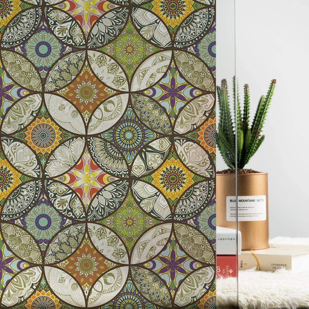 Coonoor Fensterfolie Dekorfolie Glasmalerei Fensterfolie, Blickdicht Selbst günstig online kaufen