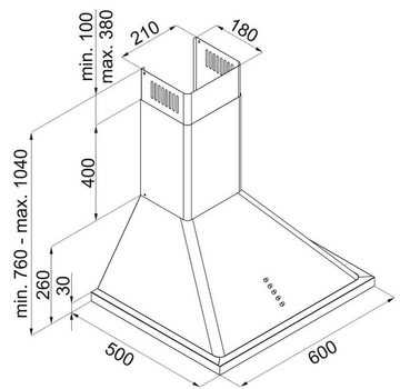 GURARI Induktions-Standherd GCH E 612 BL r+GCH 975 Bl 6, Retro Induktions Standherd 60 cm/ 60 L+Dunstabzugshaube 60cm