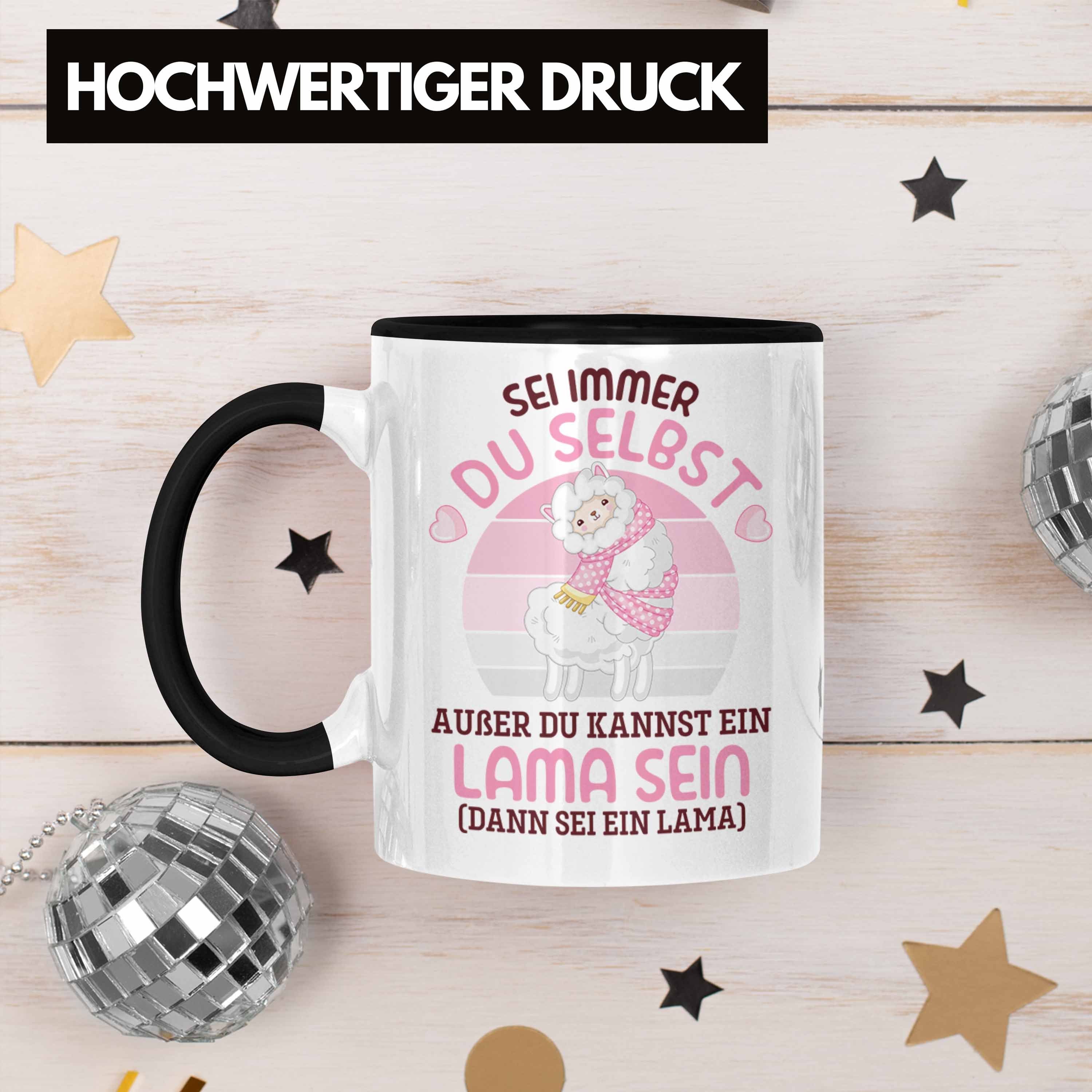 - Schwarz Du Sprüche Spruch Tasse Sei Trendation für Humor Alpaka Llama Trendation Selbst Fans Immer Tasse Süße