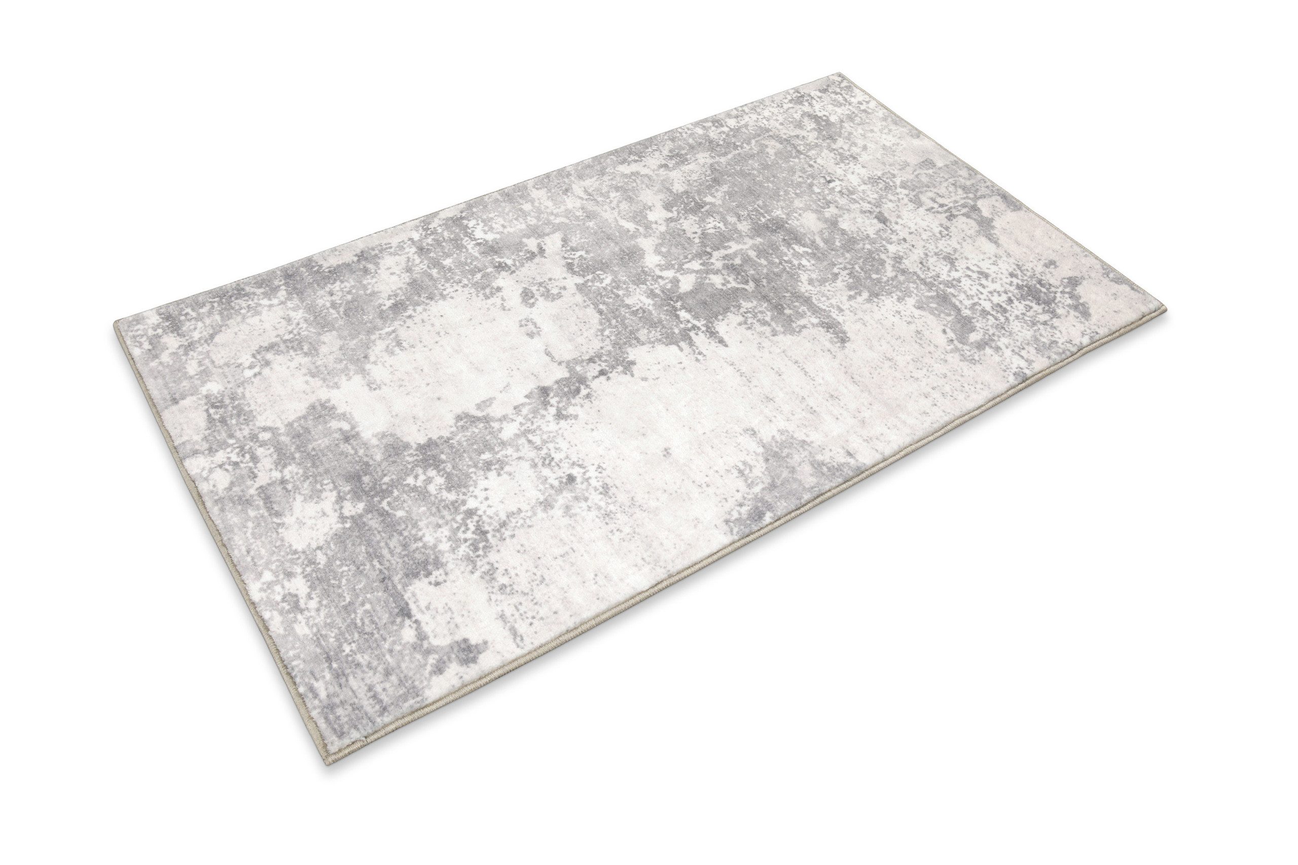 Wecon home Badematte Samu, Höhe 5 mm, Polyester, rechteckig, Marmor Design, waschbar, rutschfest, schnell trocknend, Badteppich