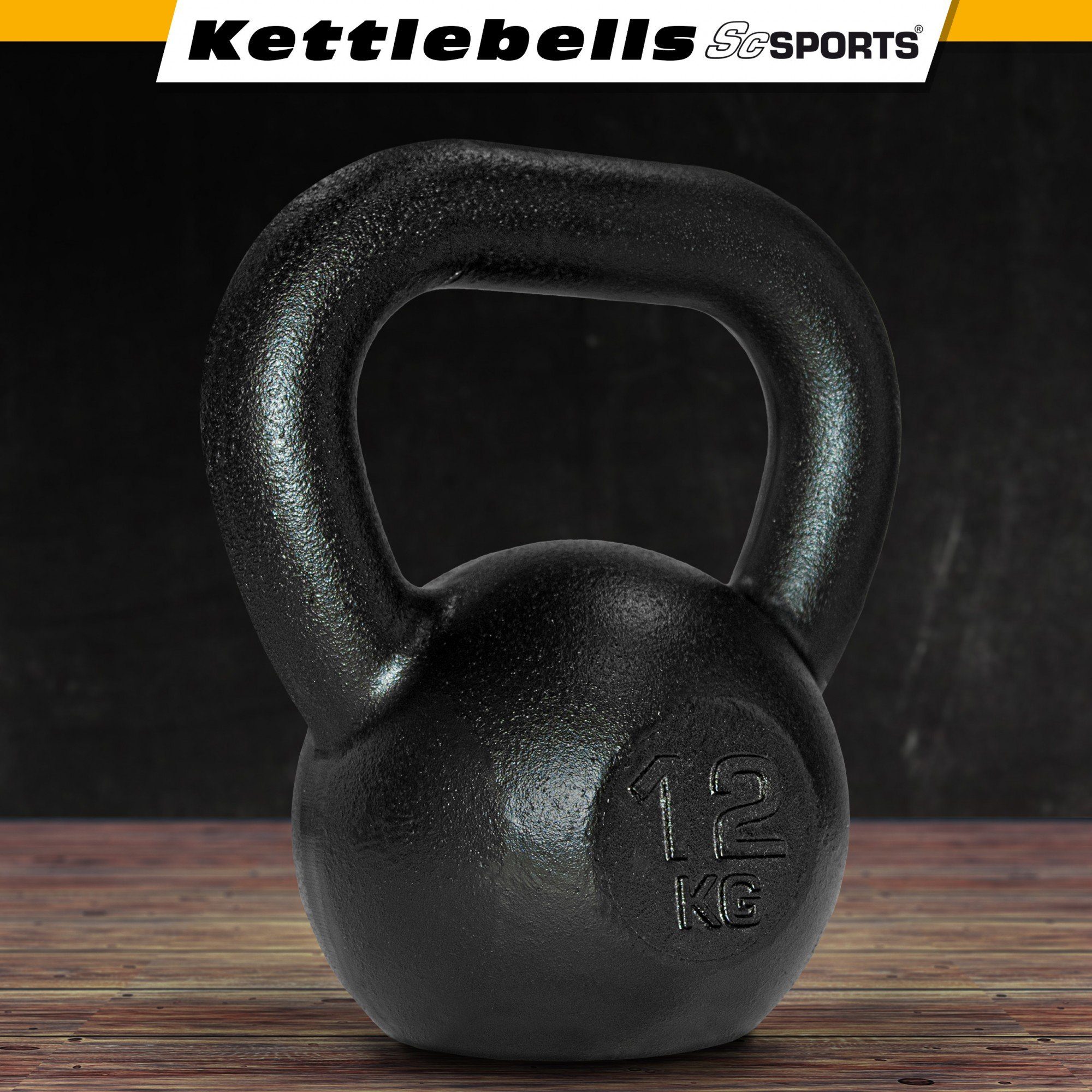 ScSPORTS® Kettlebell 12 Kugelhantel Schwunghantel kg Gusseisen Kugelgewicht