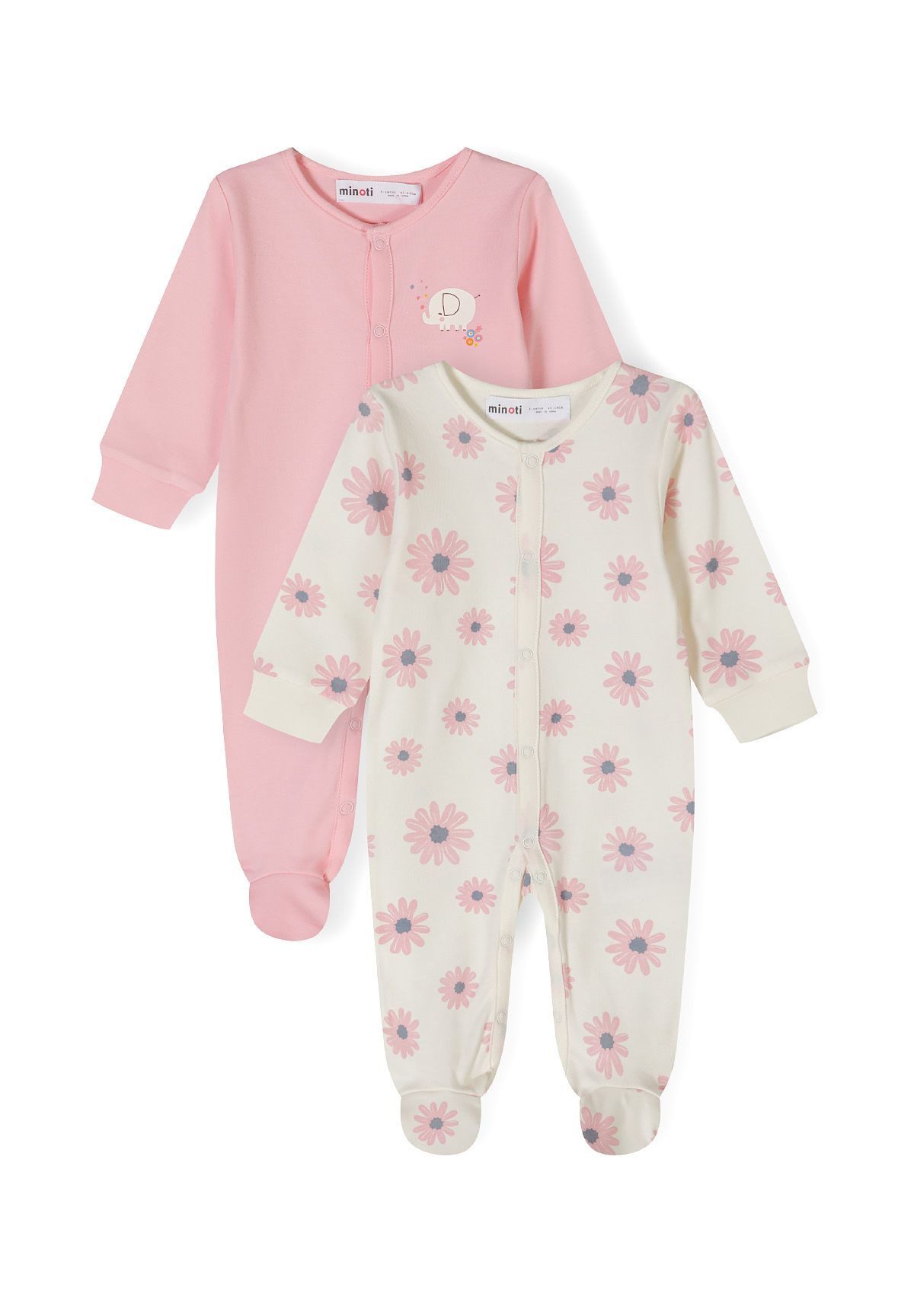 MINOTI Schlafoverall Schlafanzüge mit Print, 2-er Pack (0-24m) (2-er Pack)