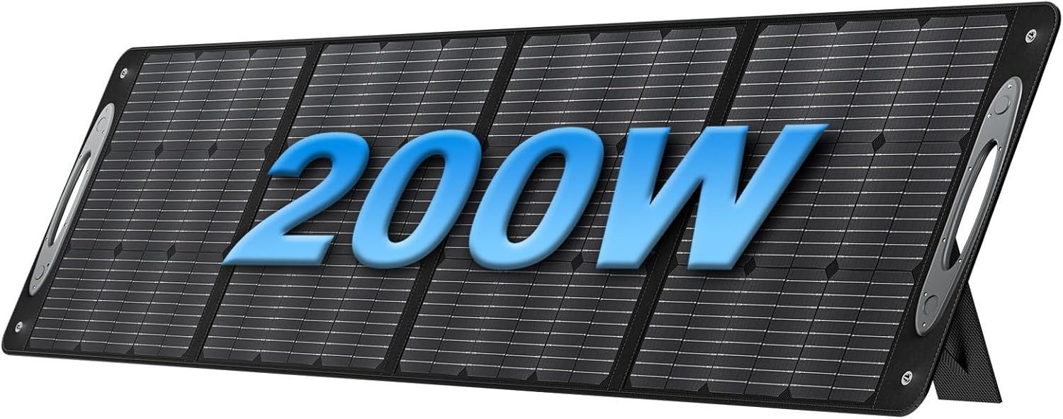 OUKITEL Solarmodul Tragbares Solarpanel 100W/200W, IP68 Wasserdicht